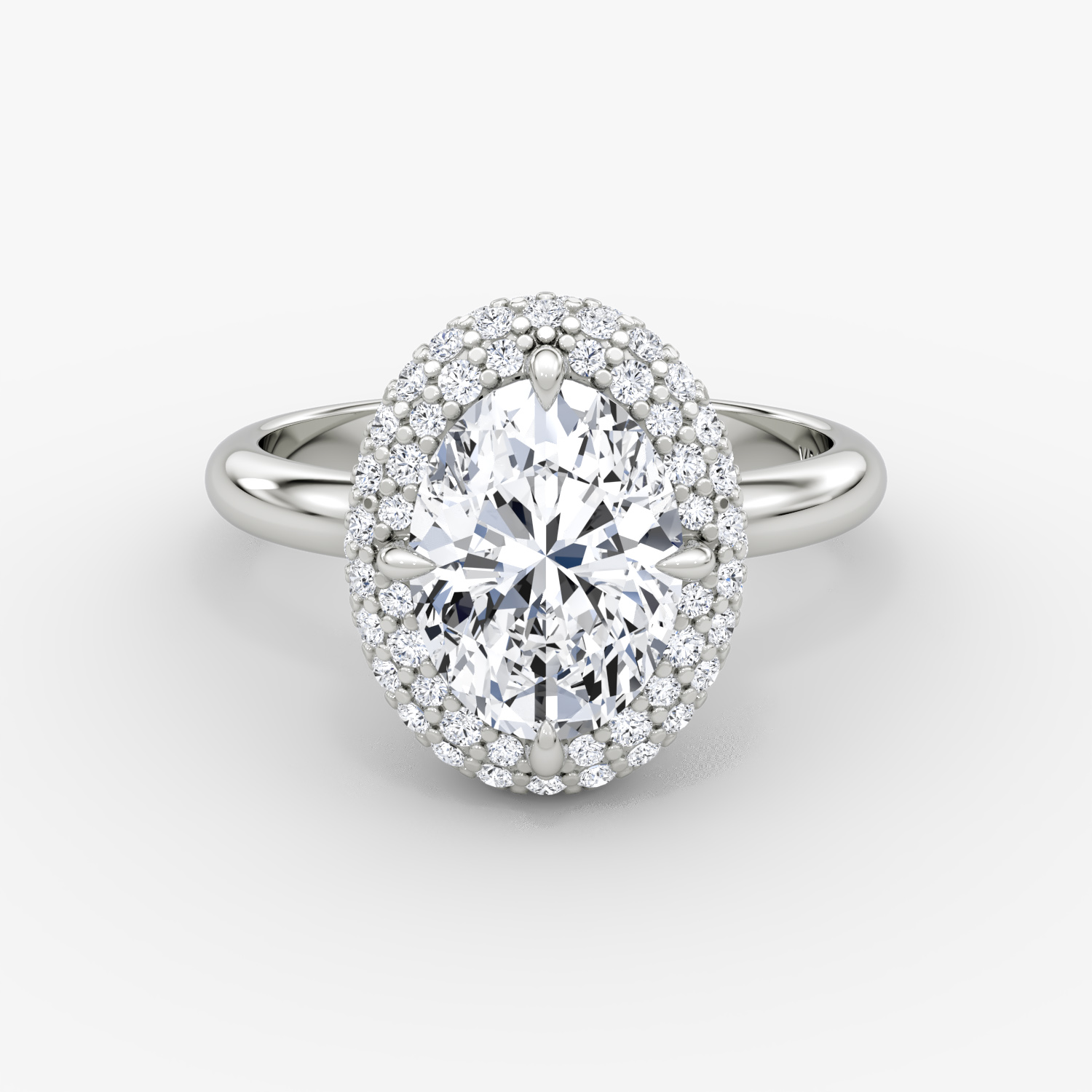 Pavé Bombée Oval | White Gold