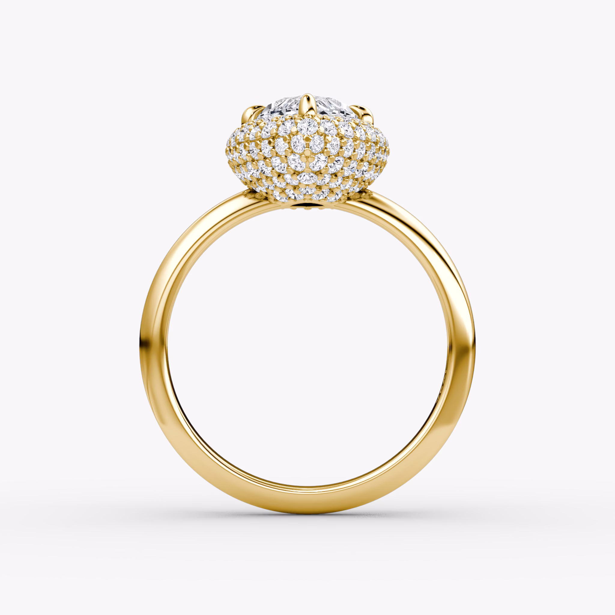 The Pavé Bombée | Marquise | 18k | Yellow Gold | bandAccent: Plain | diamondOrientation: vertical | caratWeight: other