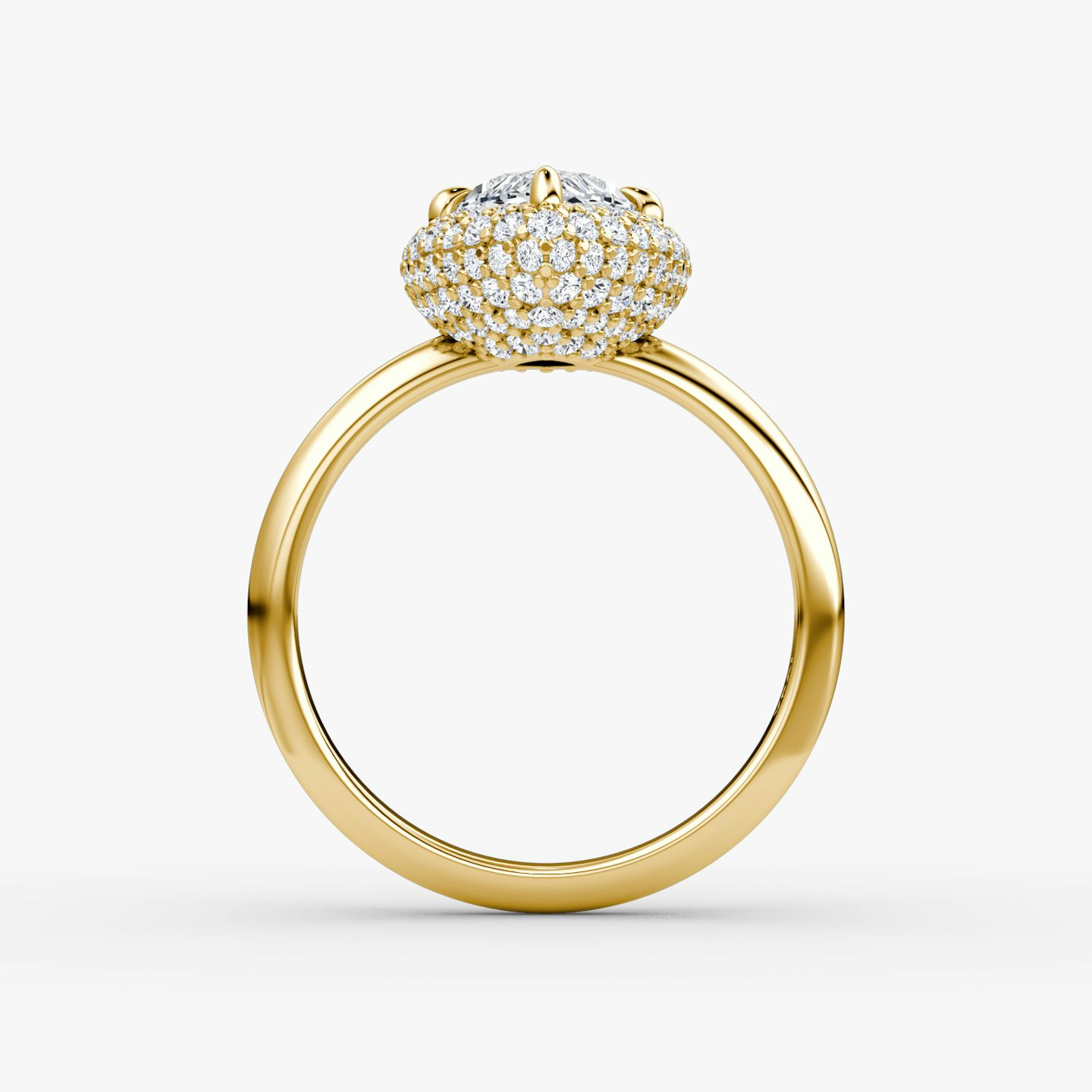 Anillo de compromiso Pavé Bombée | Marquise | 18k | Oro amarillo | bandAccent: Simple | diamondOrientation: vertical | caratWeight: other
