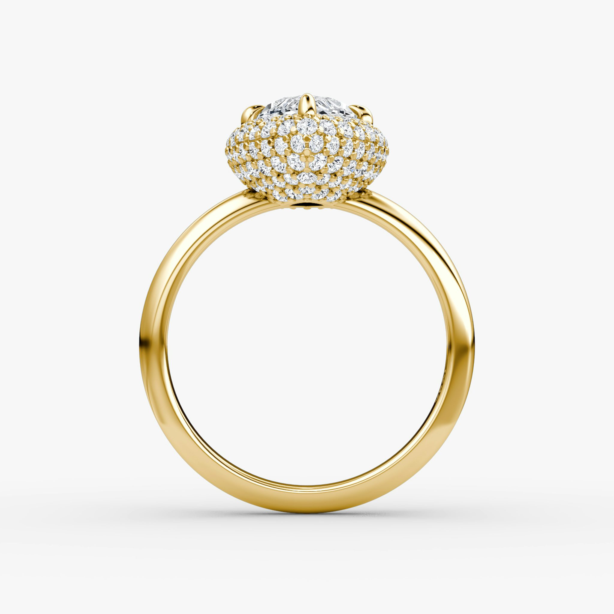 The Pavé Bombée | Marquise | 18k | Yellow Gold | bandAccent: Plain | diamondOrientation: vertical | caratWeight: other