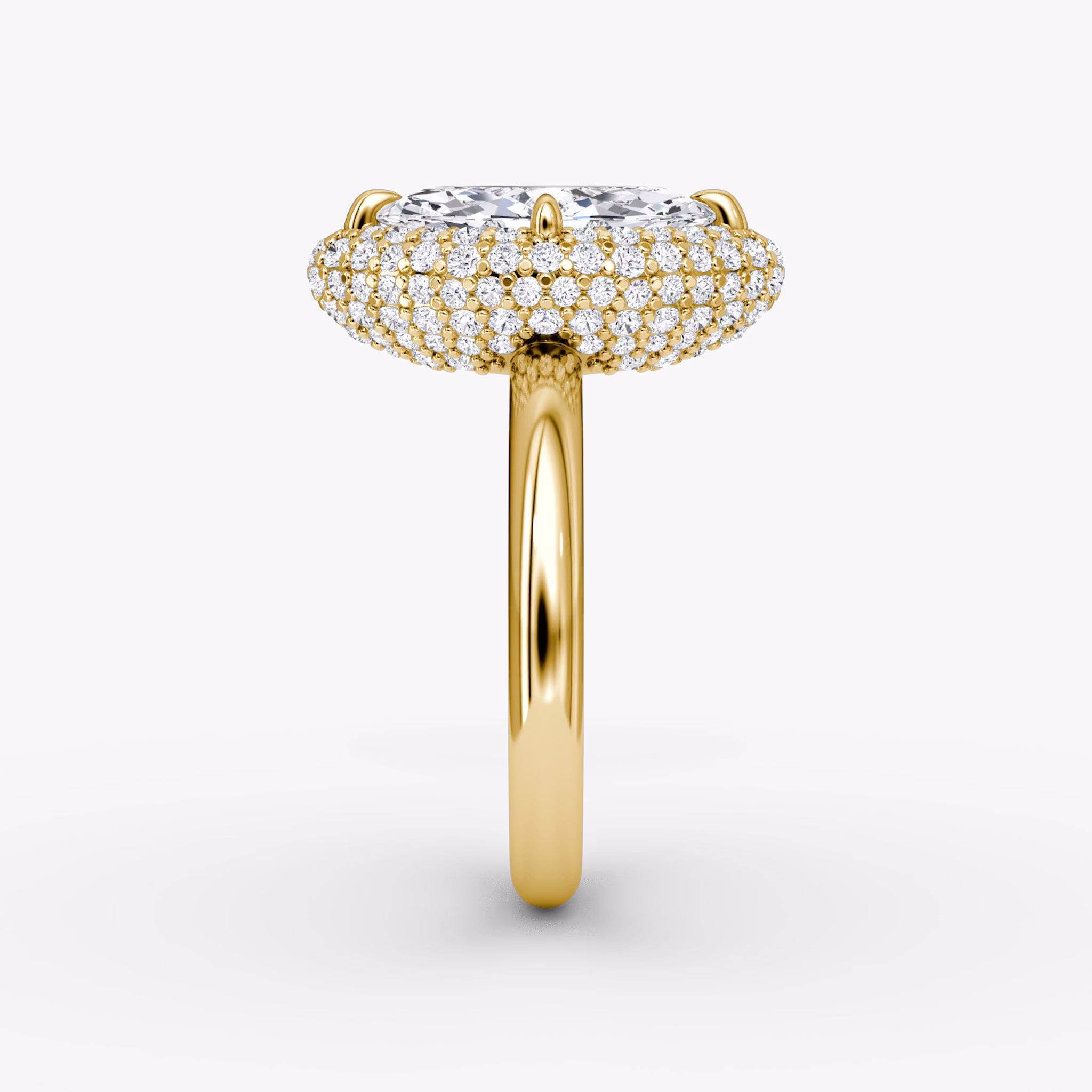 The Pavé Bombée | Marquise | 18k | Yellow Gold | bandAccent: Plain | diamondOrientation: vertical | caratWeight: other