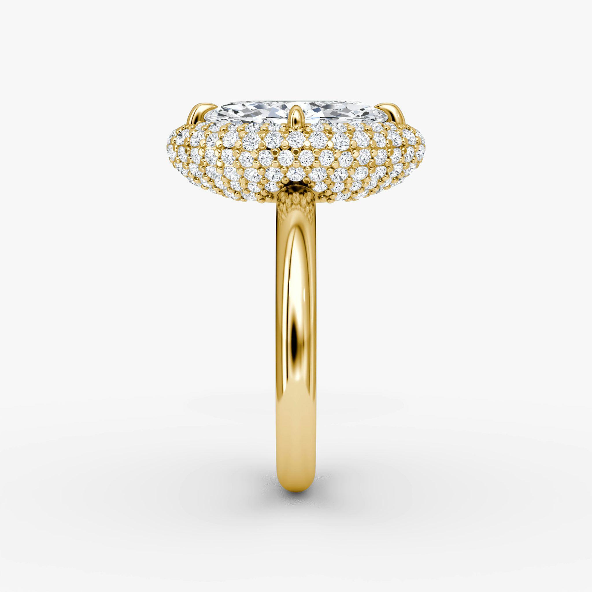 The Pavé Bombée | Marquise | 18k | Yellow Gold | bandAccent: Plain | diamondOrientation: vertical | caratWeight: other