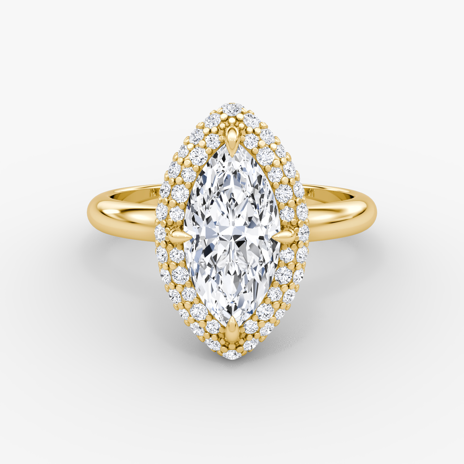 The Pavé Bombée Marquise | Yellow Gold