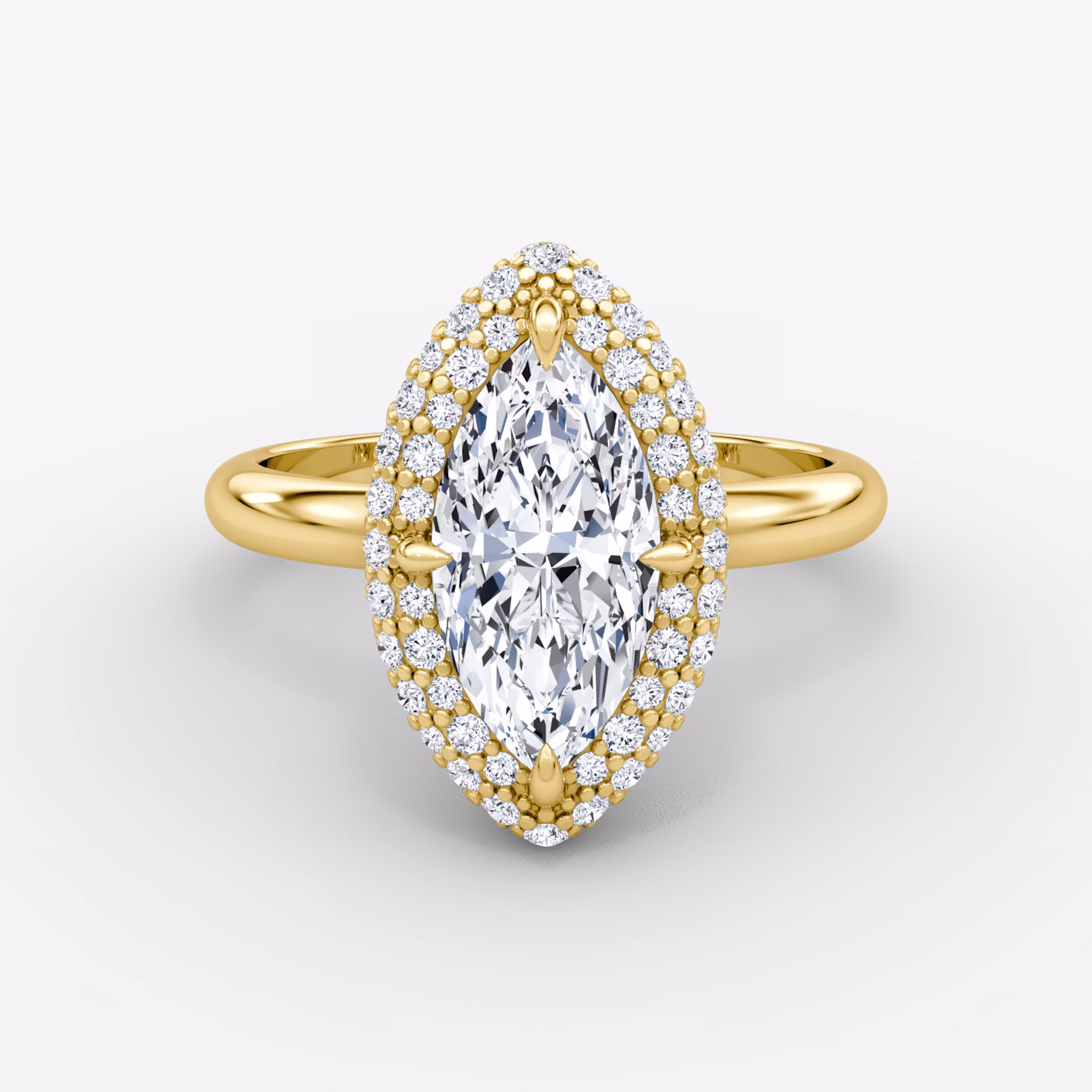 The Pavé Bombée Marquise | Yellow Gold