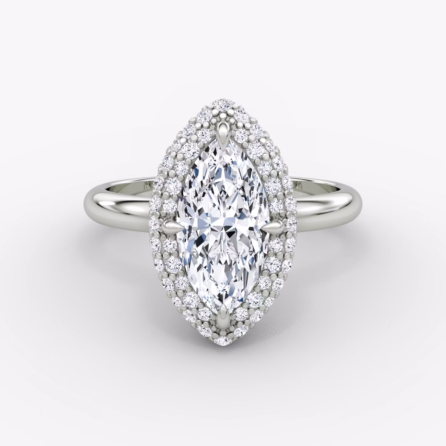 The Pavé Bombée Marquise | White Gold