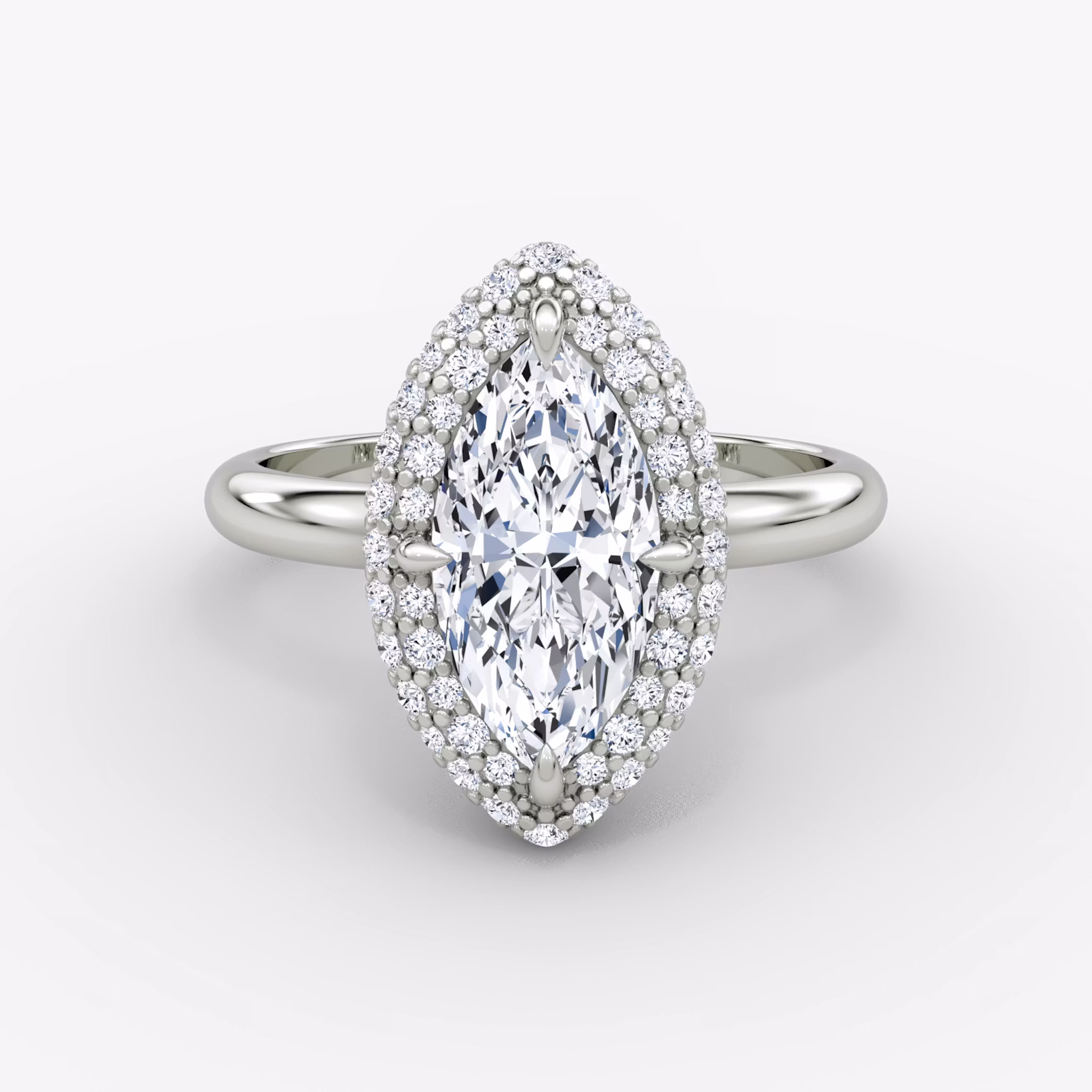 The Pavé Bombée Marquise | White Gold