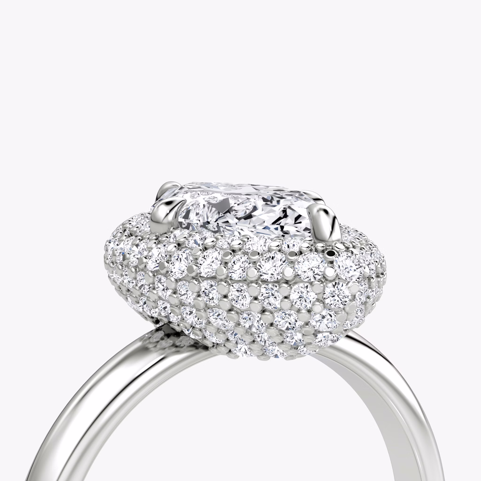 The Pavé Bombée | Marquise | 18k | White Gold | bandAccent: Plain | diamondOrientation: vertical | caratWeight: other