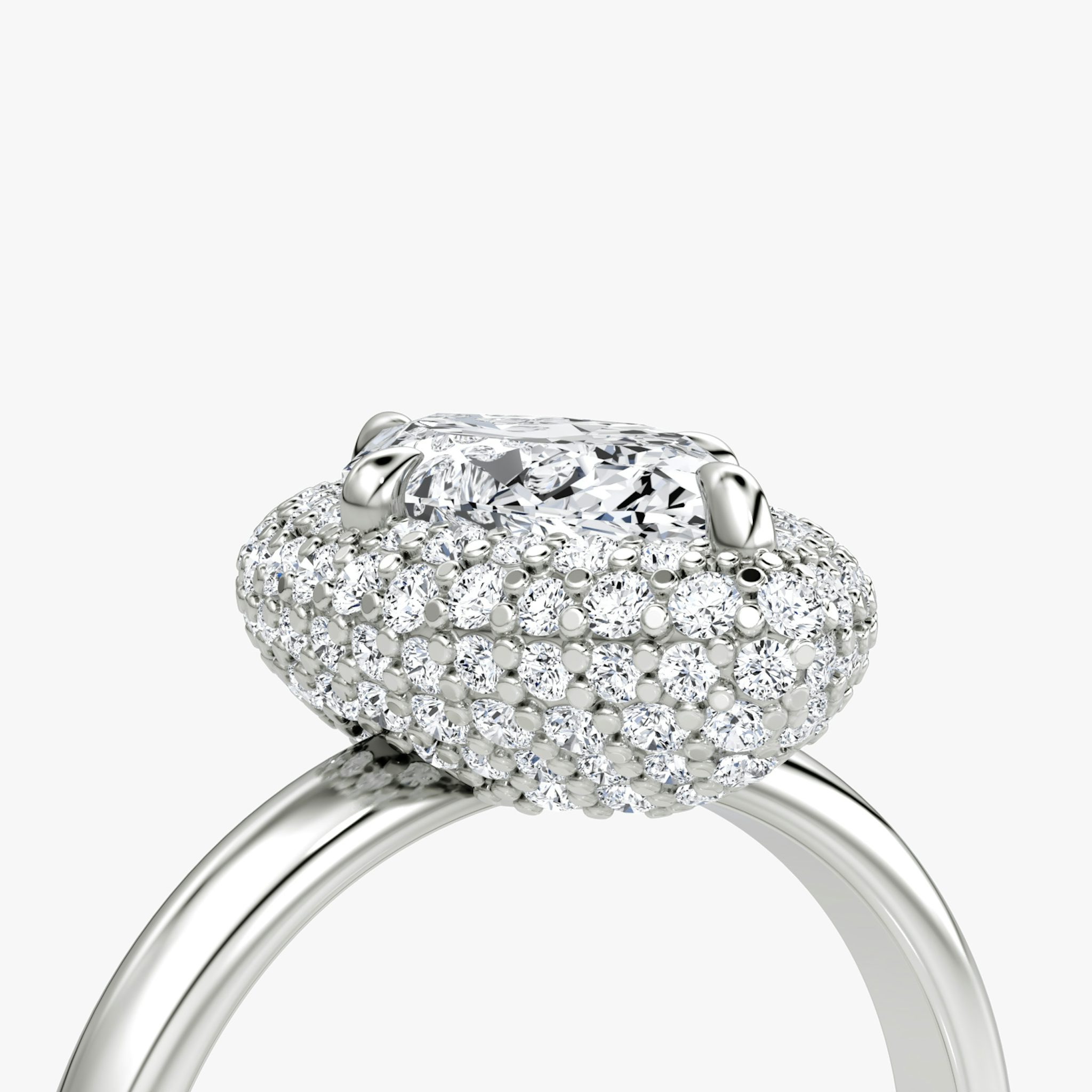 The Pavé Bombée | Marquise | 18k | White Gold | bandAccent: Plain | diamondOrientation: vertical | caratWeight: other