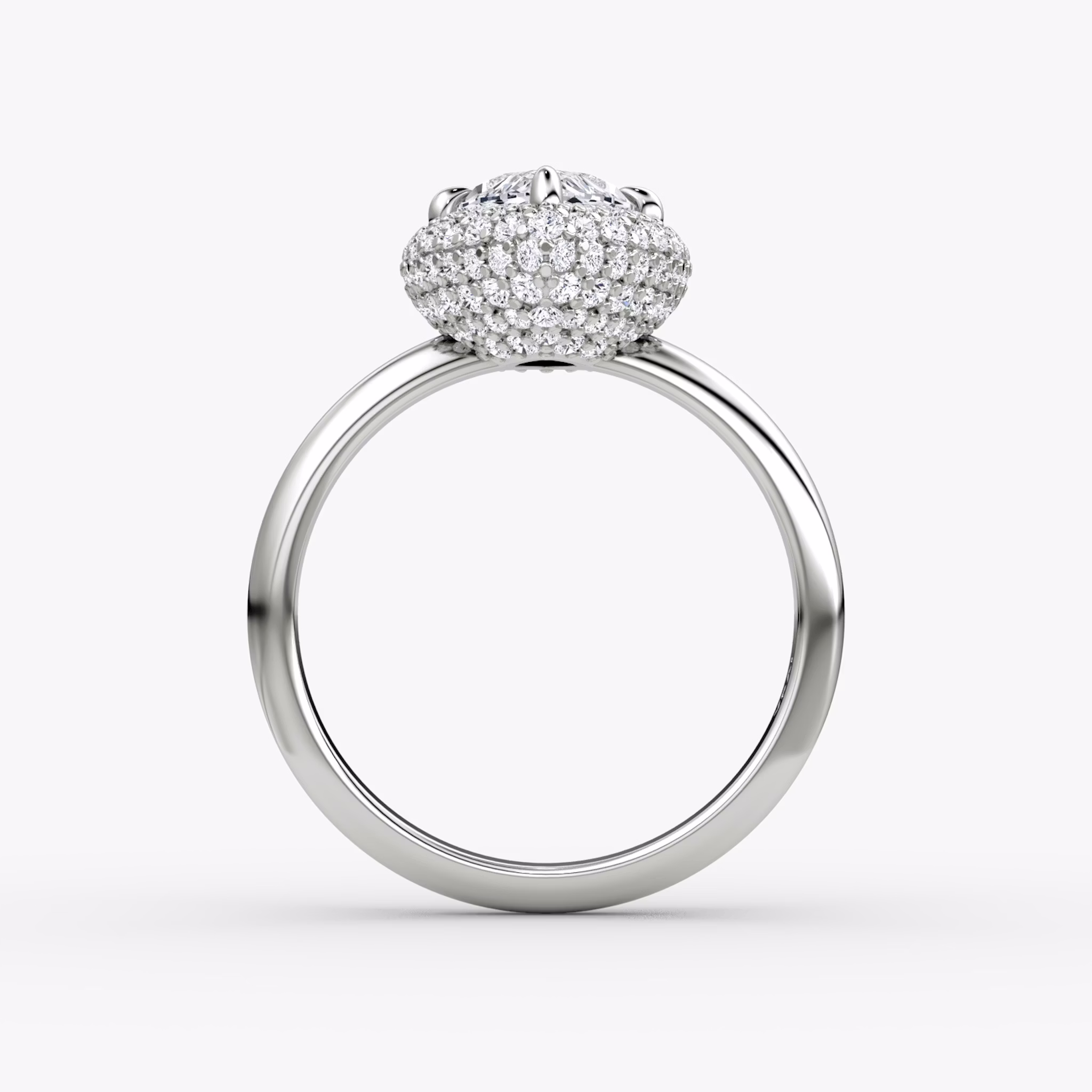 The Pavé Bombée | Marquise | 18k | White Gold | bandAccent: Plain | diamondOrientation: vertical | caratWeight: other