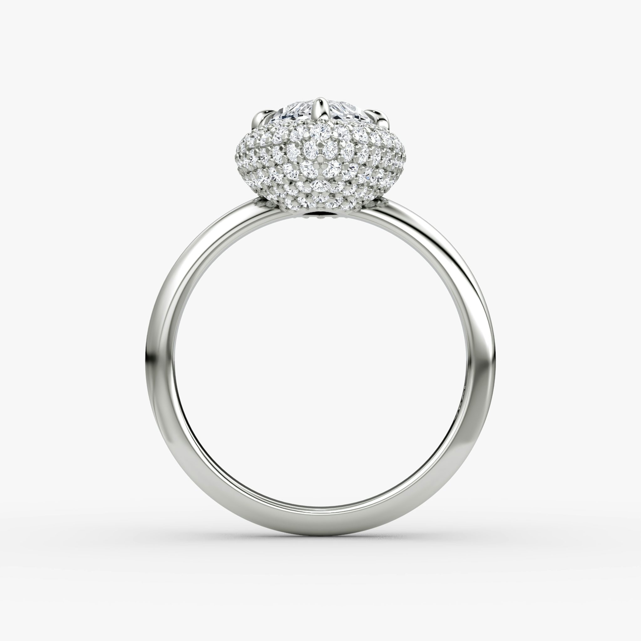 The Pavé Bombée | Marquise | 18k | White Gold | bandAccent: Plain | diamondOrientation: vertical | caratWeight: other