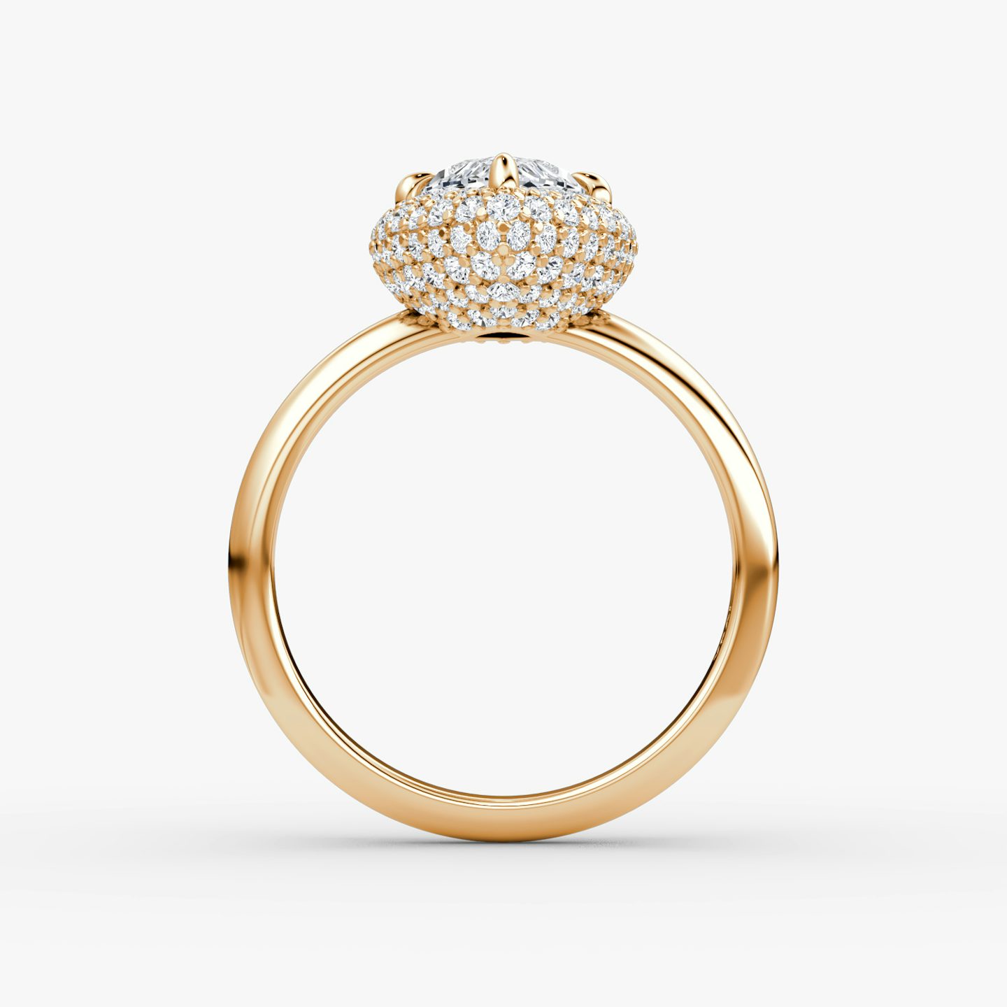 Anillo de compromiso Pavé Bombée | Marquise | 14k | Oro rosa | bandAccent: Simple | diamondOrientation: vertical | caratWeight: other