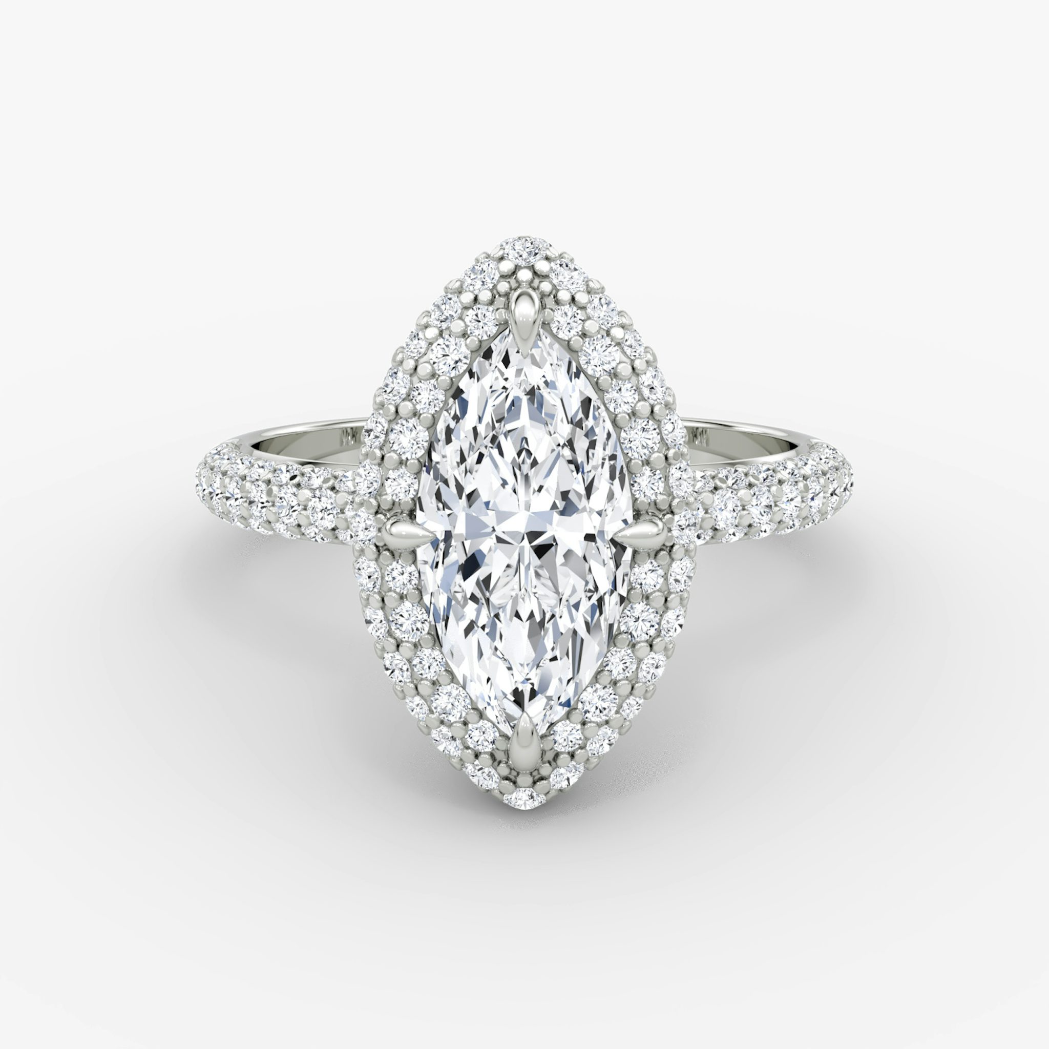 The Pavé Bombée | Marquise | 18k | White Gold | bandAccent: Pavé | diamondOrientation: vertical | caratWeight: other
