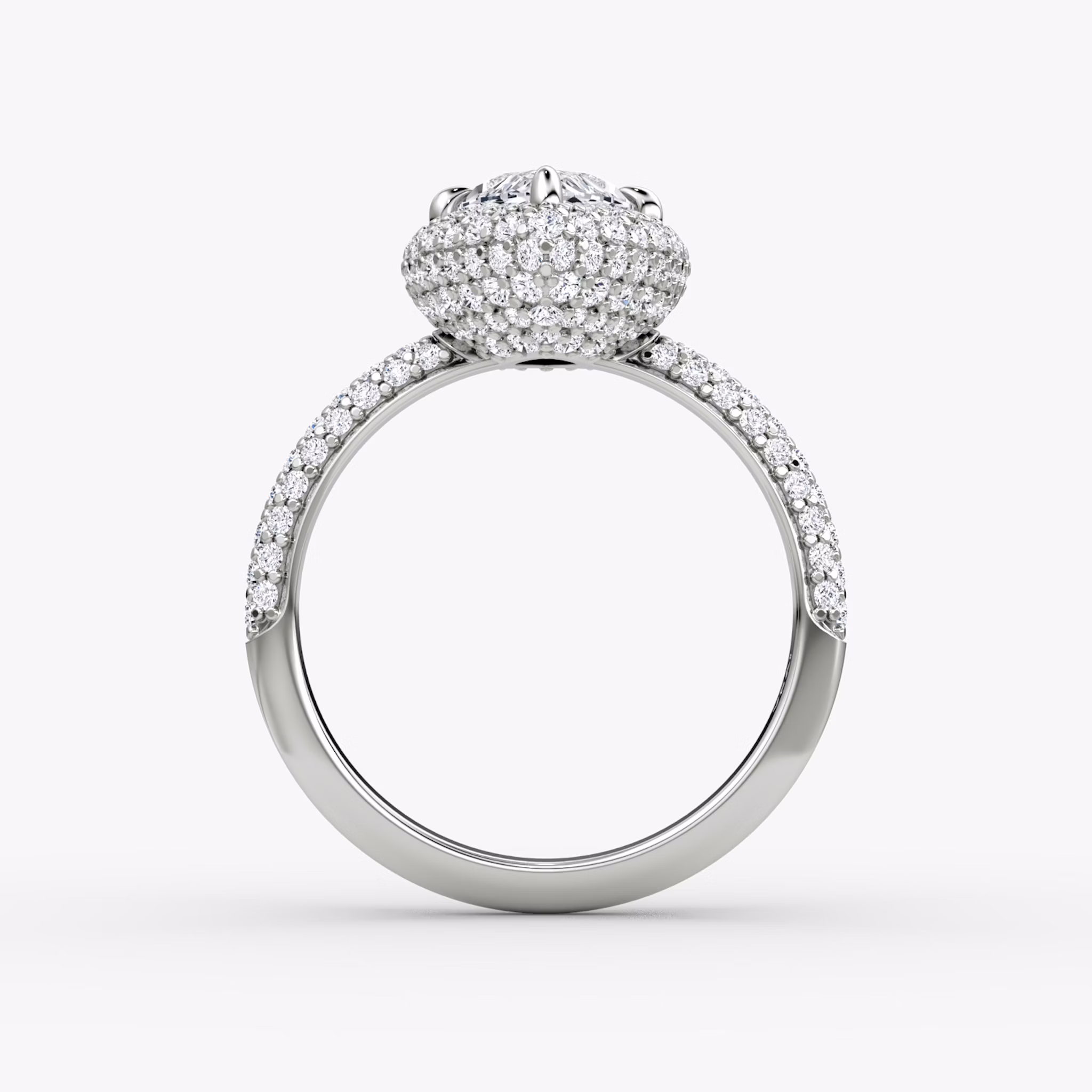 The Pavé Bombée | Marquise | 18k | White Gold | bandAccent: Pavé | diamondOrientation: vertical | caratWeight: other