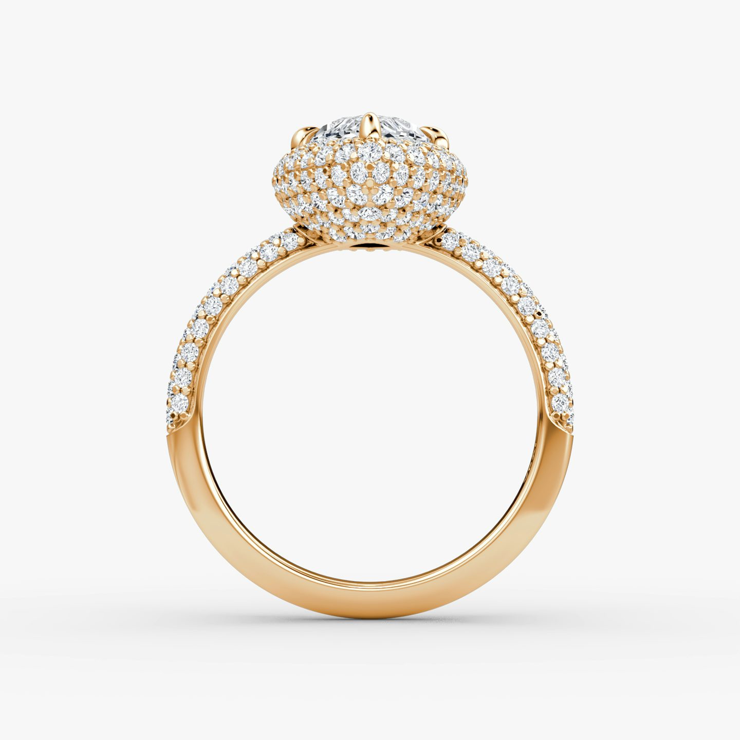 Anillo de compromiso Pavé Bombée | Marquise | 14k | Oro rosa | bandAccent: Pavé | diamondOrientation: vertical | caratWeight: other
