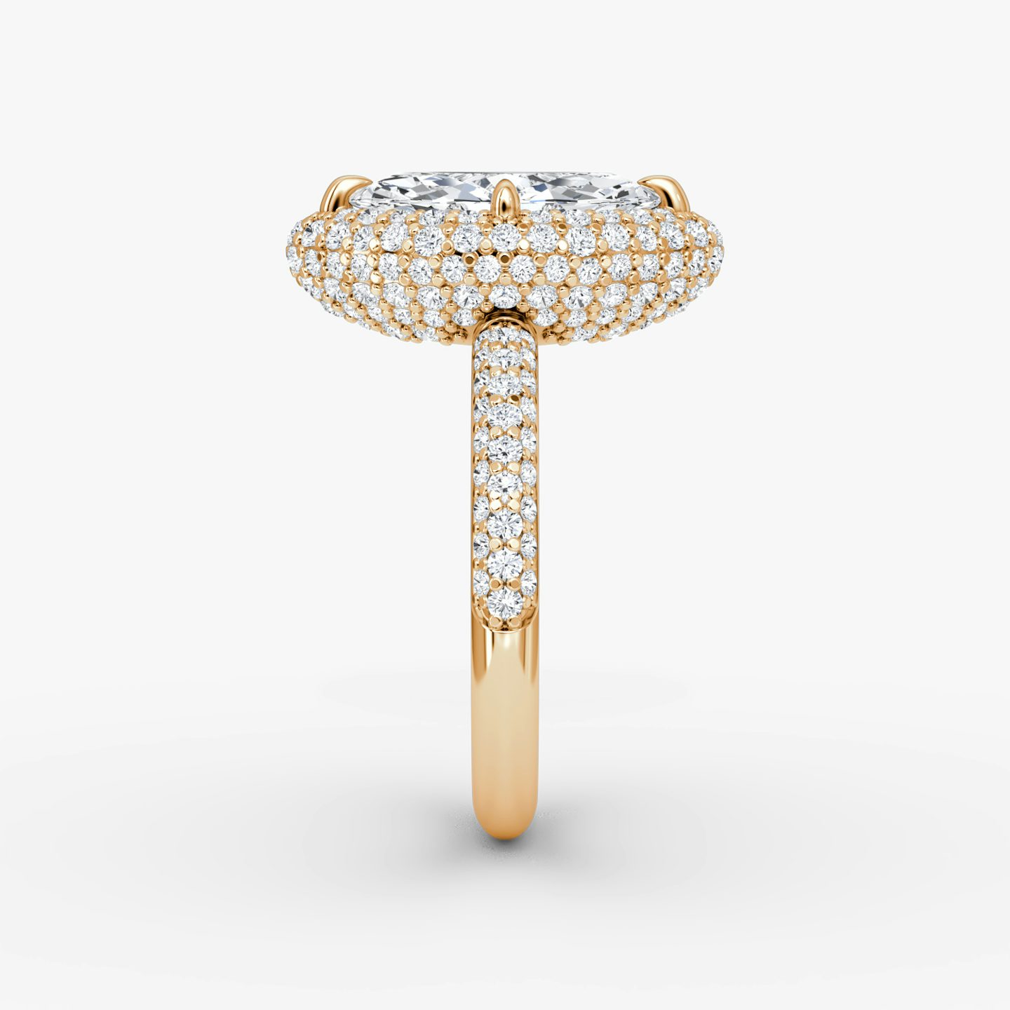 Anillo de compromiso Pavé Bombée | Marquise | 14k | Oro rosa | bandAccent: Pavé | diamondOrientation: vertical | caratWeight: other