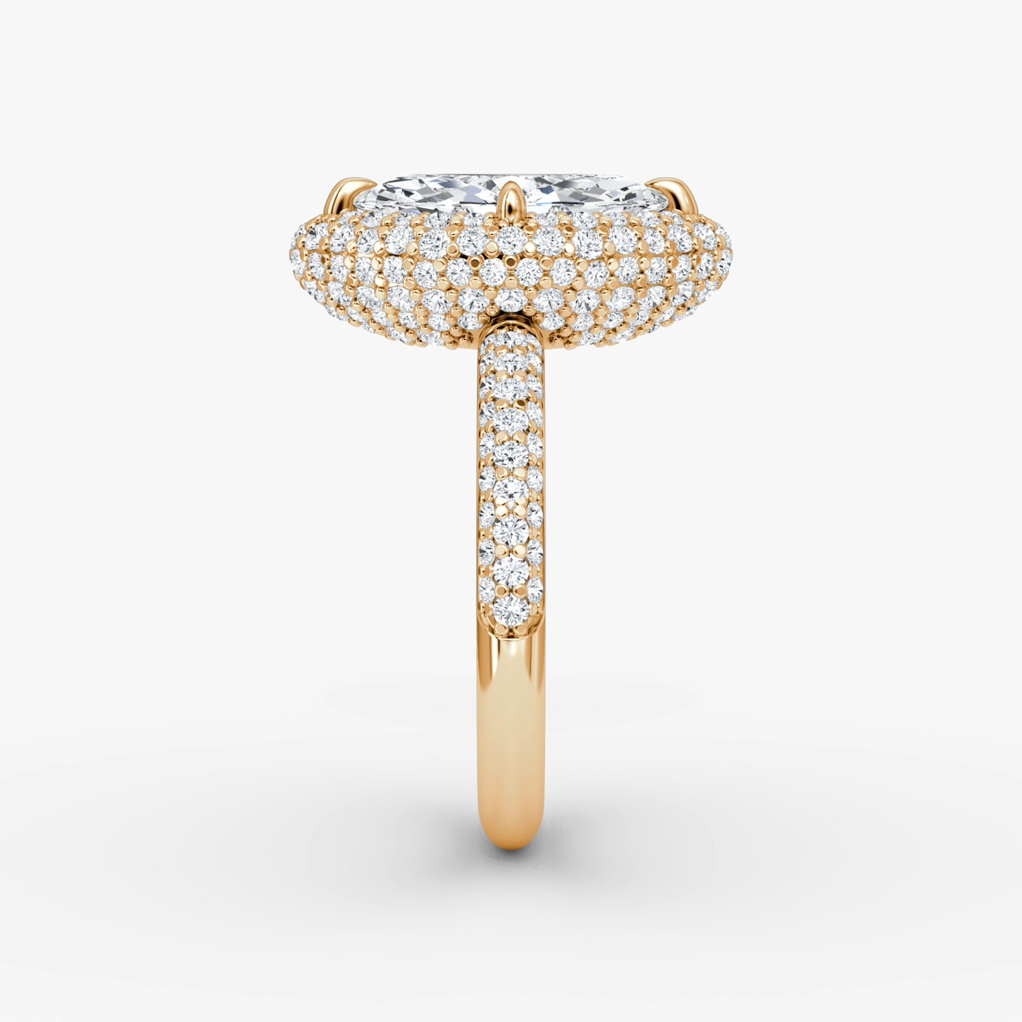 The Pavé Bombée | Marquise | 14k | Rose Gold | bandAccent: Pavé | diamondOrientation: vertical | caratWeight: other