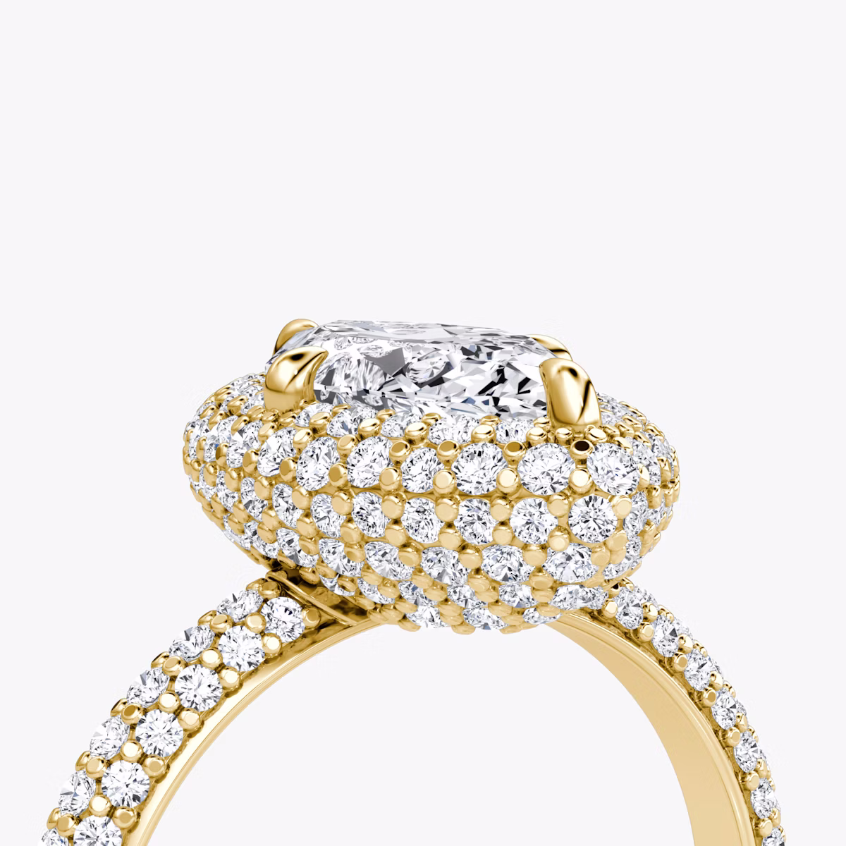 Anillo de compromiso Pavé Bombée | Marquise | 18k | Oro amarillo | bandAccent: Pavé | diamondOrientation: vertical | caratWeight: other
