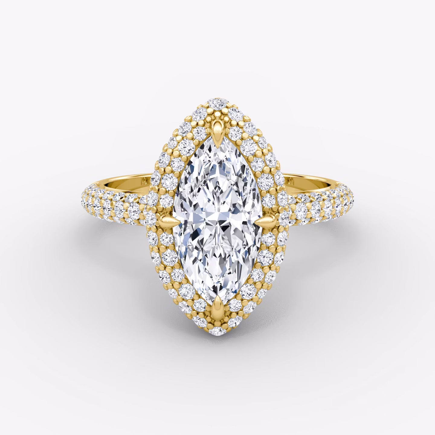 The Pavé Bombée Marquise | Yellow Gold