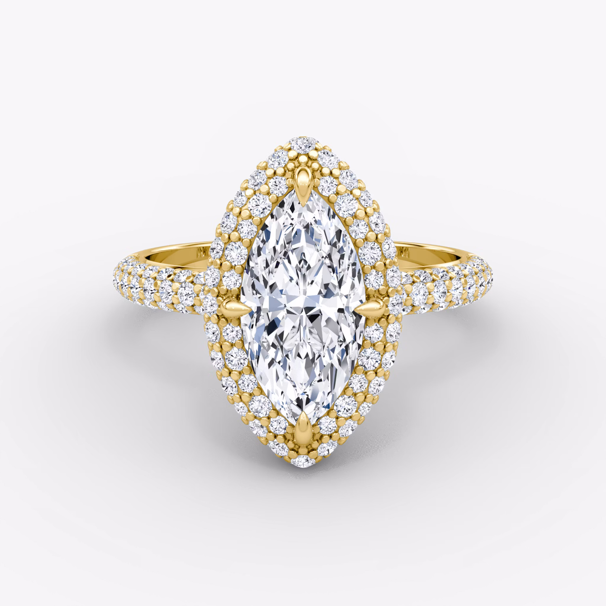 The Pavé Bombée Marquise | Yellow Gold