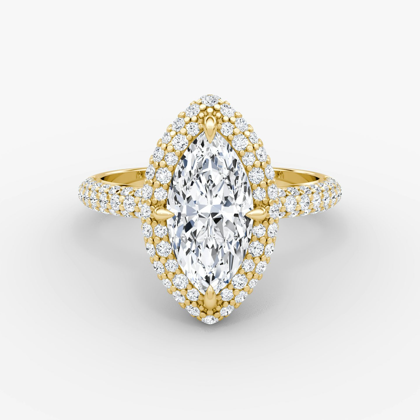 Anillo de compromiso Pavé Bombée | Marquise | 18k | Oro amarillo | bandAccent: Pavé | diamondOrientation: vertical | caratWeight: other