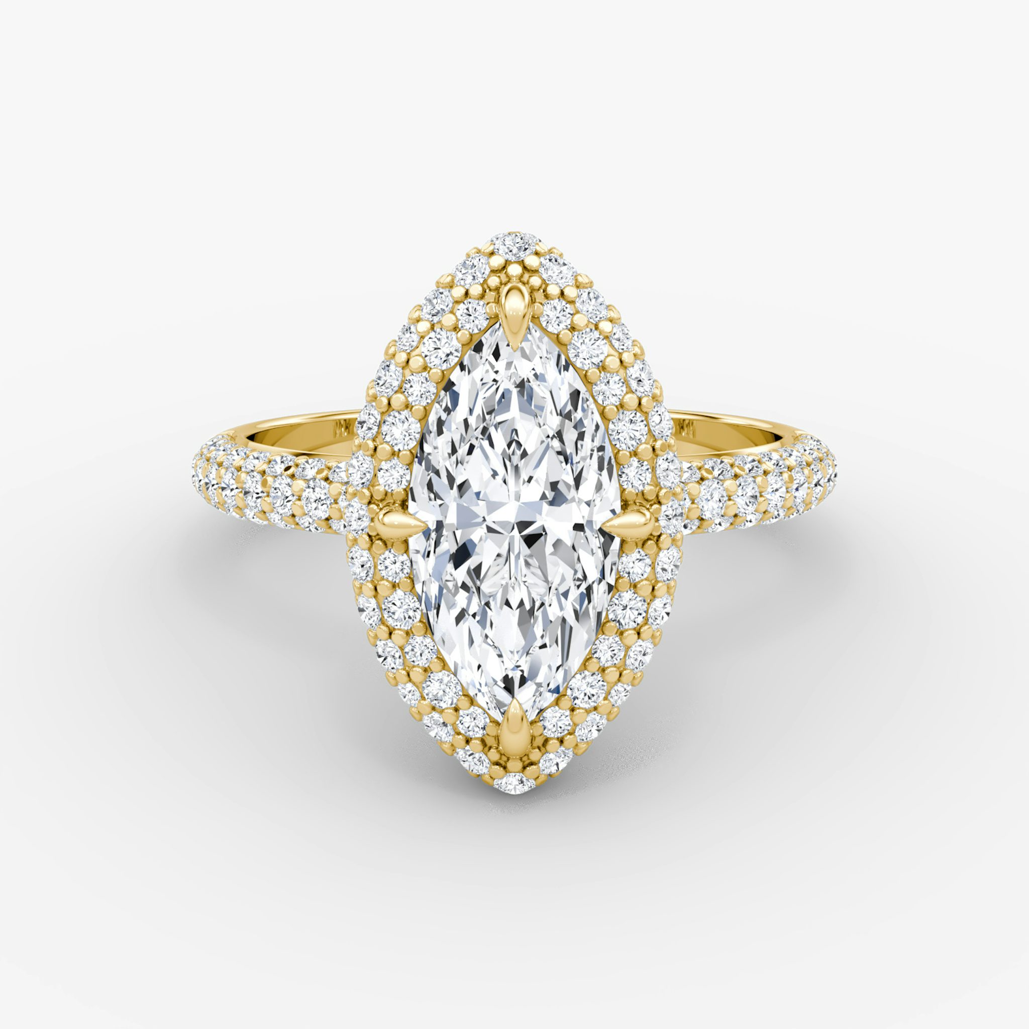 The Pavé Bombée | Marquise | 18k | Yellow Gold | bandAccent: Pavé | diamondOrientation: vertical | caratWeight: other