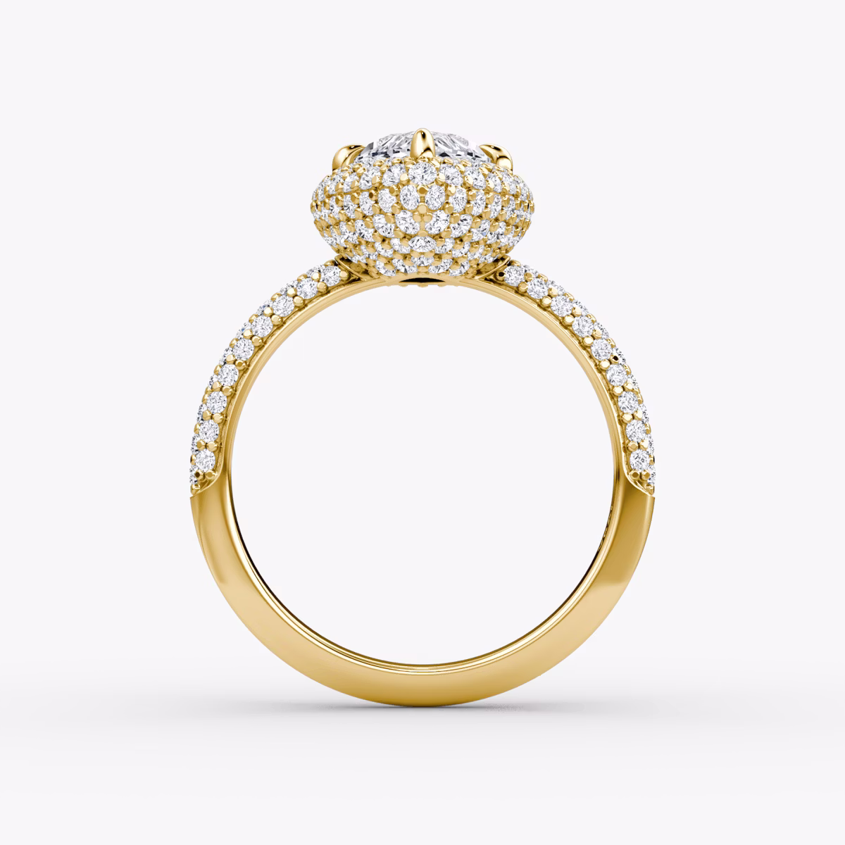 Anillo de compromiso Pavé Bombée | Marquise | 18k | Oro amarillo | bandAccent: Pavé | diamondOrientation: vertical | caratWeight: other