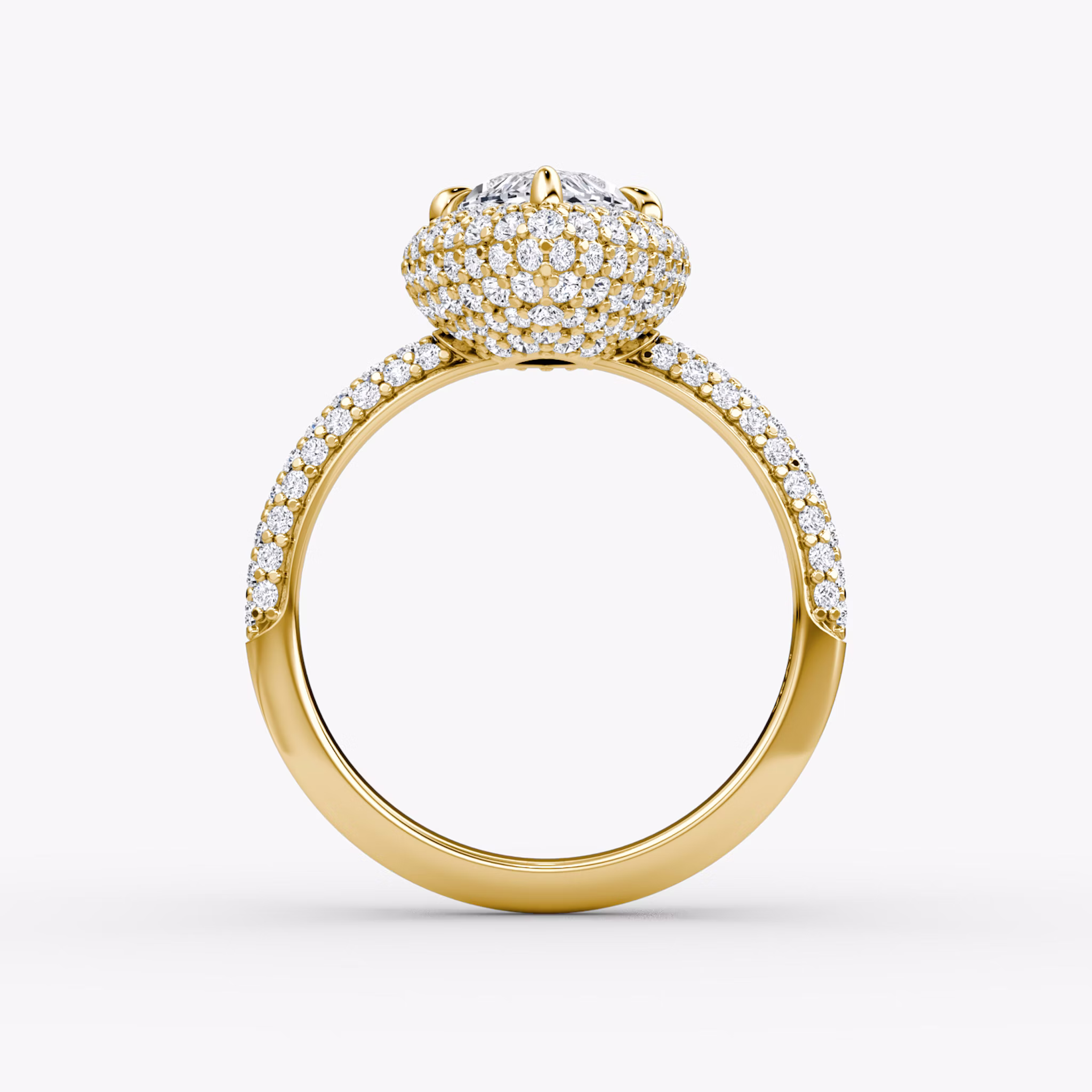 The Pavé Bombée | Marquise | 18k | Yellow Gold | bandAccent: Pavé | diamondOrientation: vertical | caratWeight: other