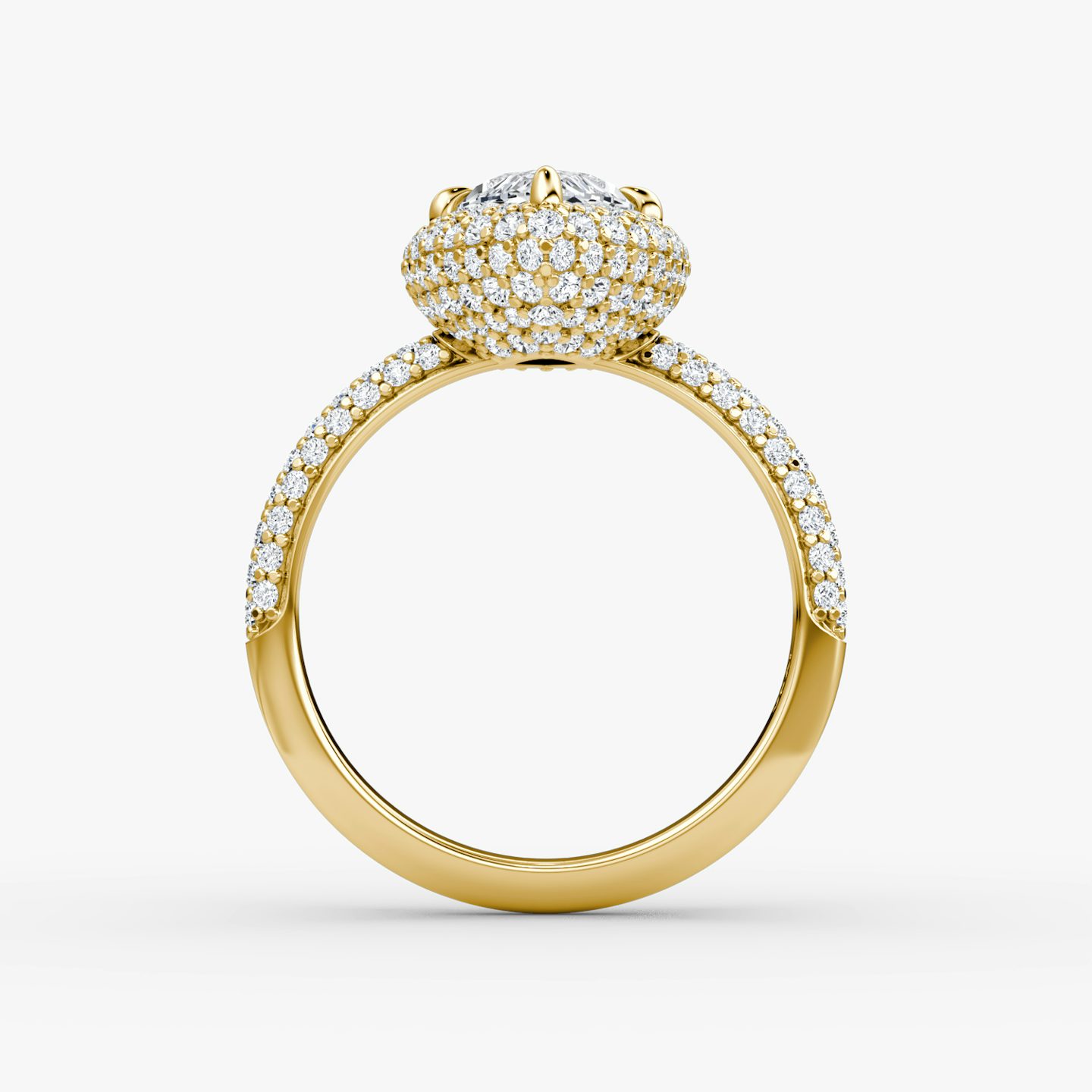 Anillo de compromiso Pavé Bombée | Marquise | 18k | Oro amarillo | bandAccent: Pavé | diamondOrientation: vertical | caratWeight: other