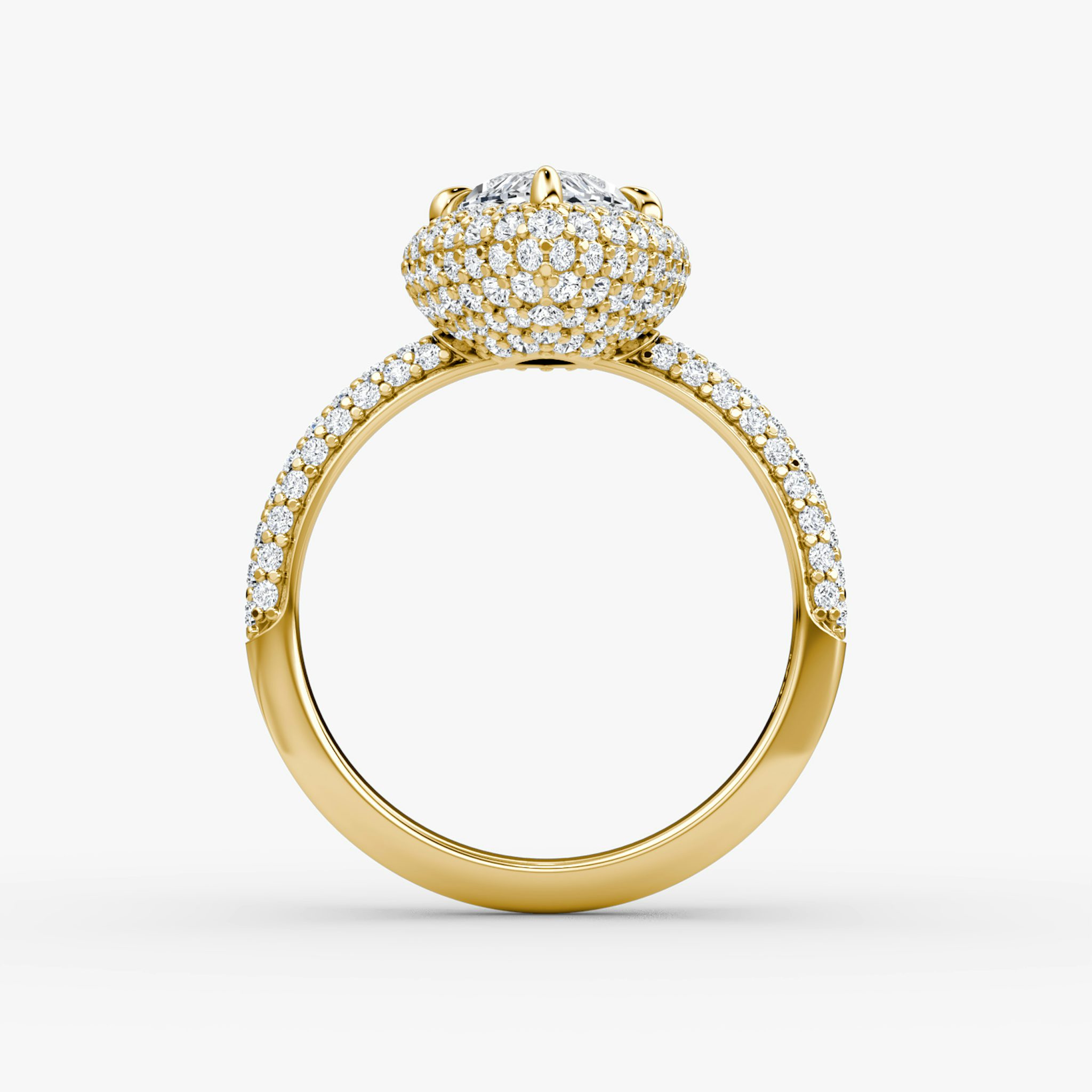 The Pavé Bombée | Marquise | 18k | Yellow Gold | bandAccent: Pavé | diamondOrientation: vertical | caratWeight: other