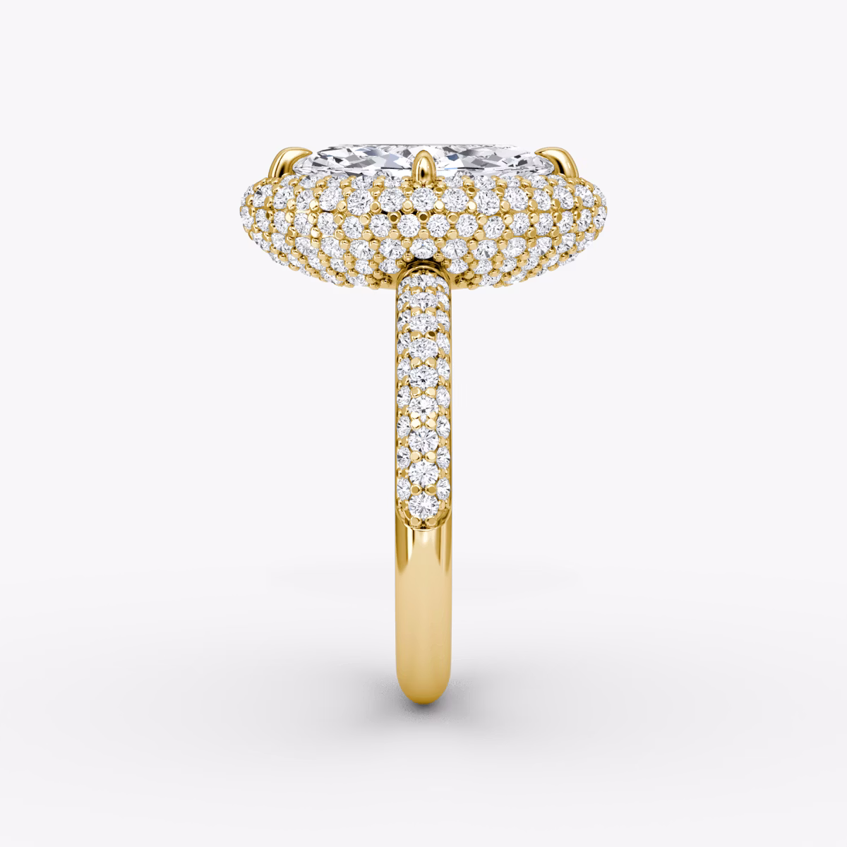 Anillo de compromiso Pavé Bombée | Marquise | 18k | Oro amarillo | bandAccent: Pavé | diamondOrientation: vertical | caratWeight: other