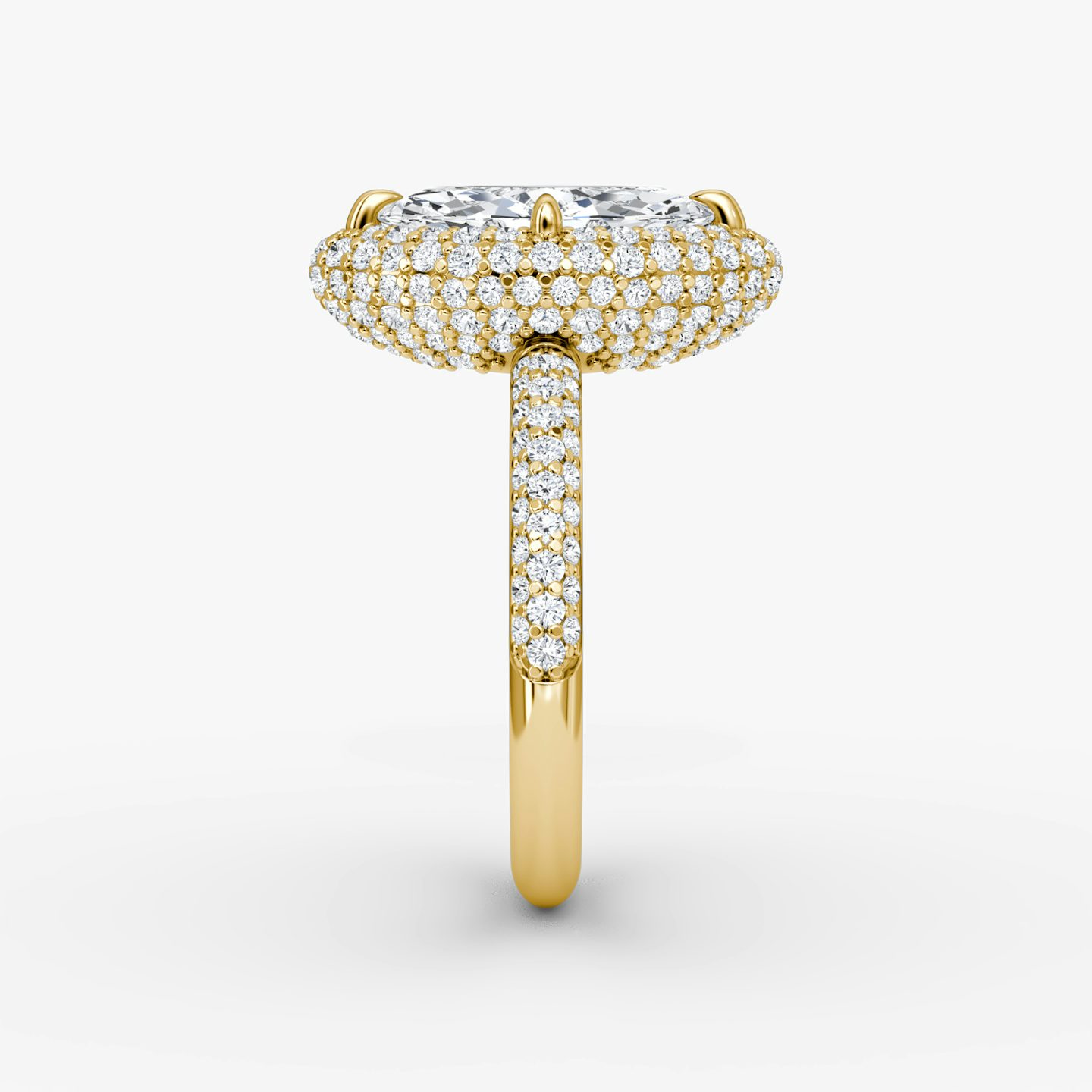Anillo de compromiso Pavé Bombée | Marquise | 18k | Oro amarillo | bandAccent: Pavé | diamondOrientation: vertical | caratWeight: other