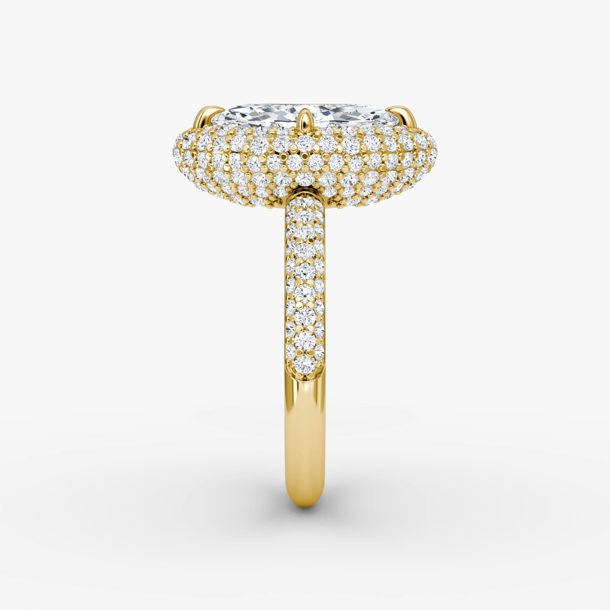 The Pavé Bombée | Marquise | 18k | Yellow Gold | bandAccent: Pavé | diamondOrientation: vertical | caratWeight: other