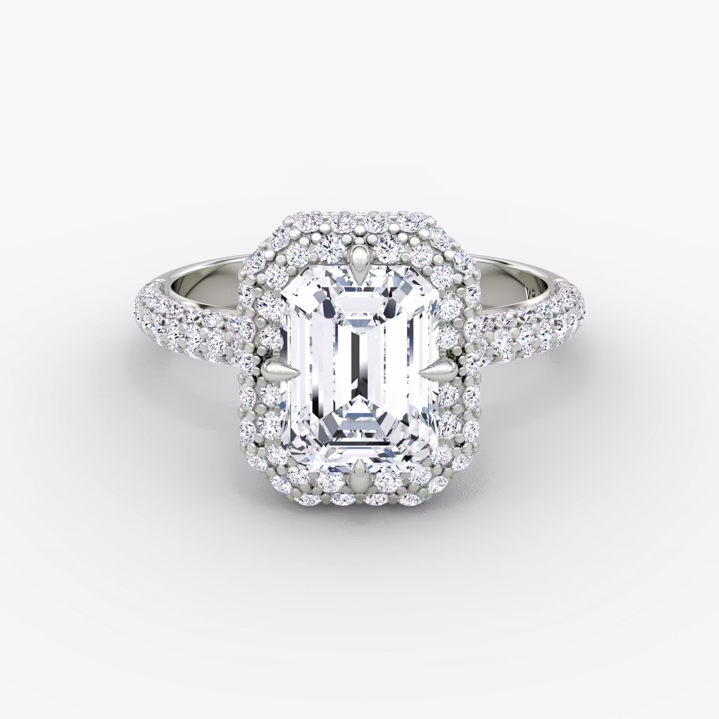 The Pavé Bombée Emerald | White Gold