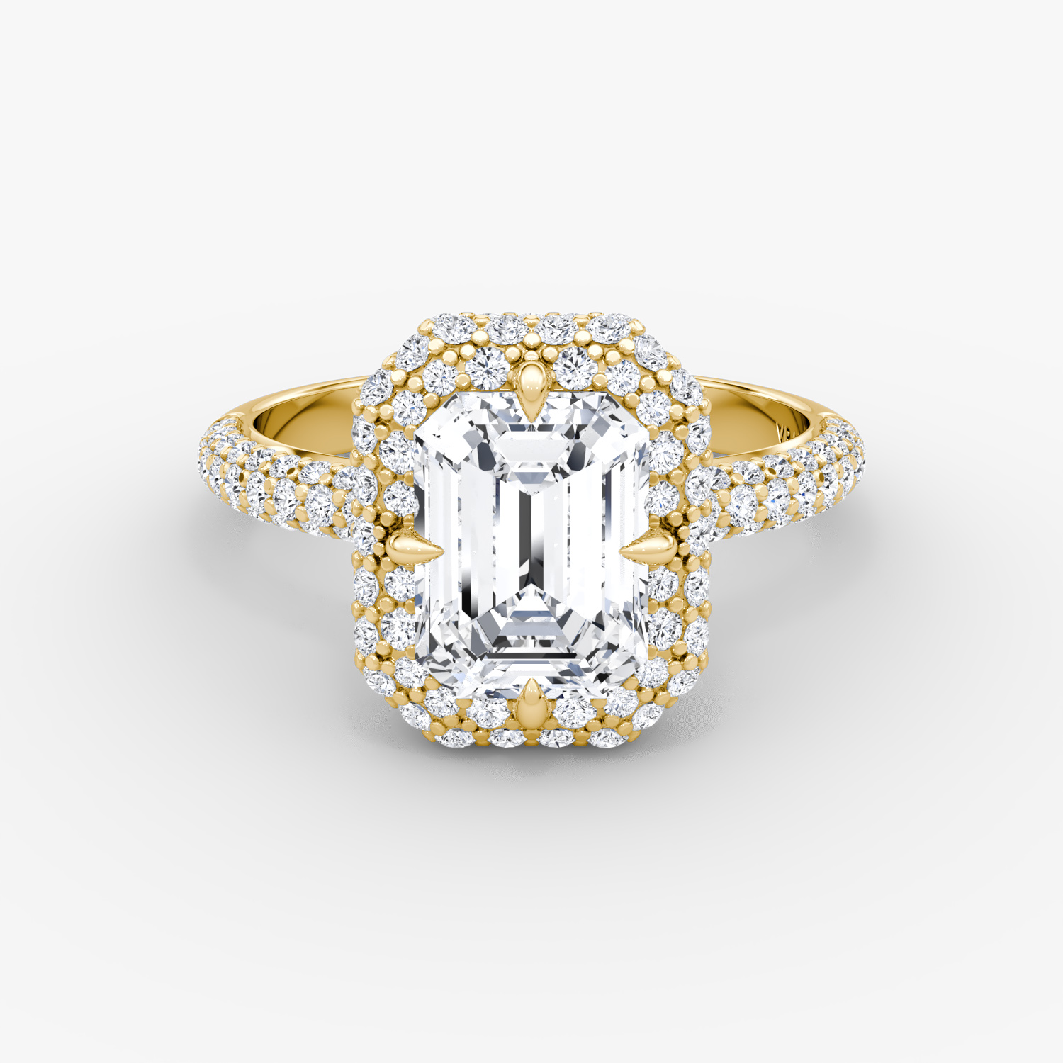 Pavé Bombée Emerald | Yellow Gold