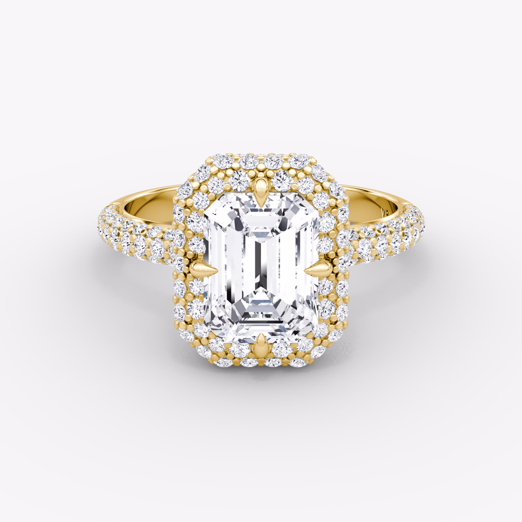 The Pavé Bombée | Emerald | 18k | Yellow Gold | bandAccent: Pavé | diamondOrientation: vertical | caratWeight: other