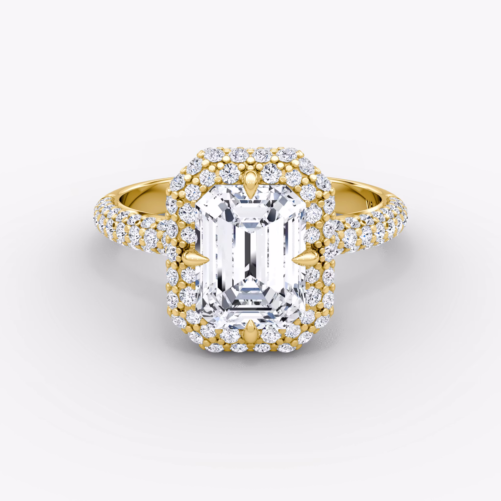 The Pavé Bombée Emerald | Yellow Gold