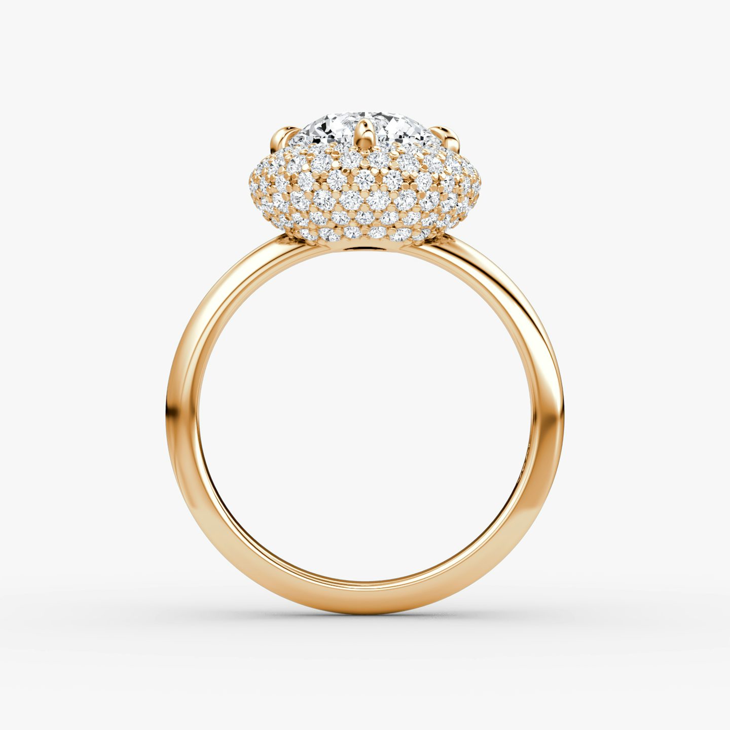 Anillo de compromiso Pavé Bombée | Brillante | 14k | Oro rosa | bandAccent: Simple | caratWeight: other | diamondOrientation: vertical