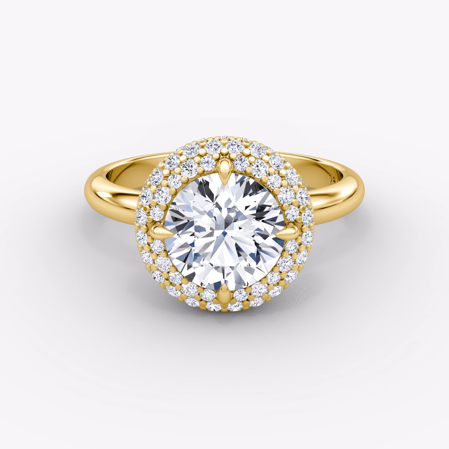 The Pavé Bombée Round Brilliant | Yellow Gold