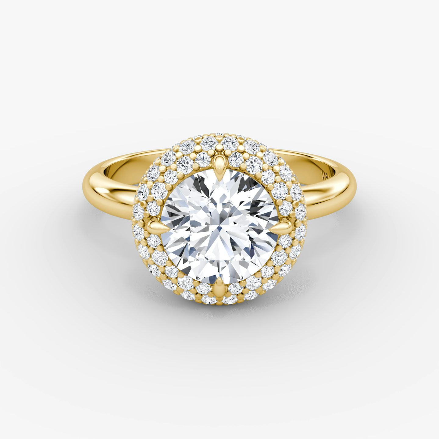 Anillo de compromiso Pavé Bombée | Brillante | 18k | Oro amarillo | bandAccent: Simple | caratWeight: other | diamondOrientation: vertical