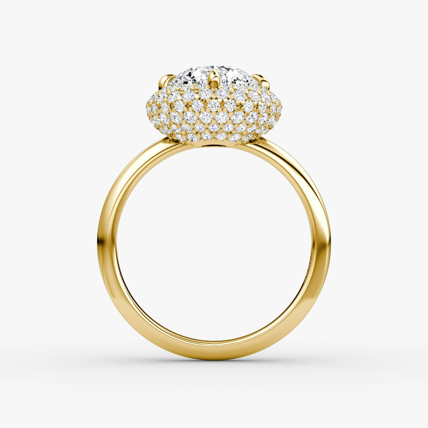 Anillo de compromiso Pavé Bombée | Brillante | 18k | Oro amarillo | bandAccent: Simple | caratWeight: other | diamondOrientation: vertical