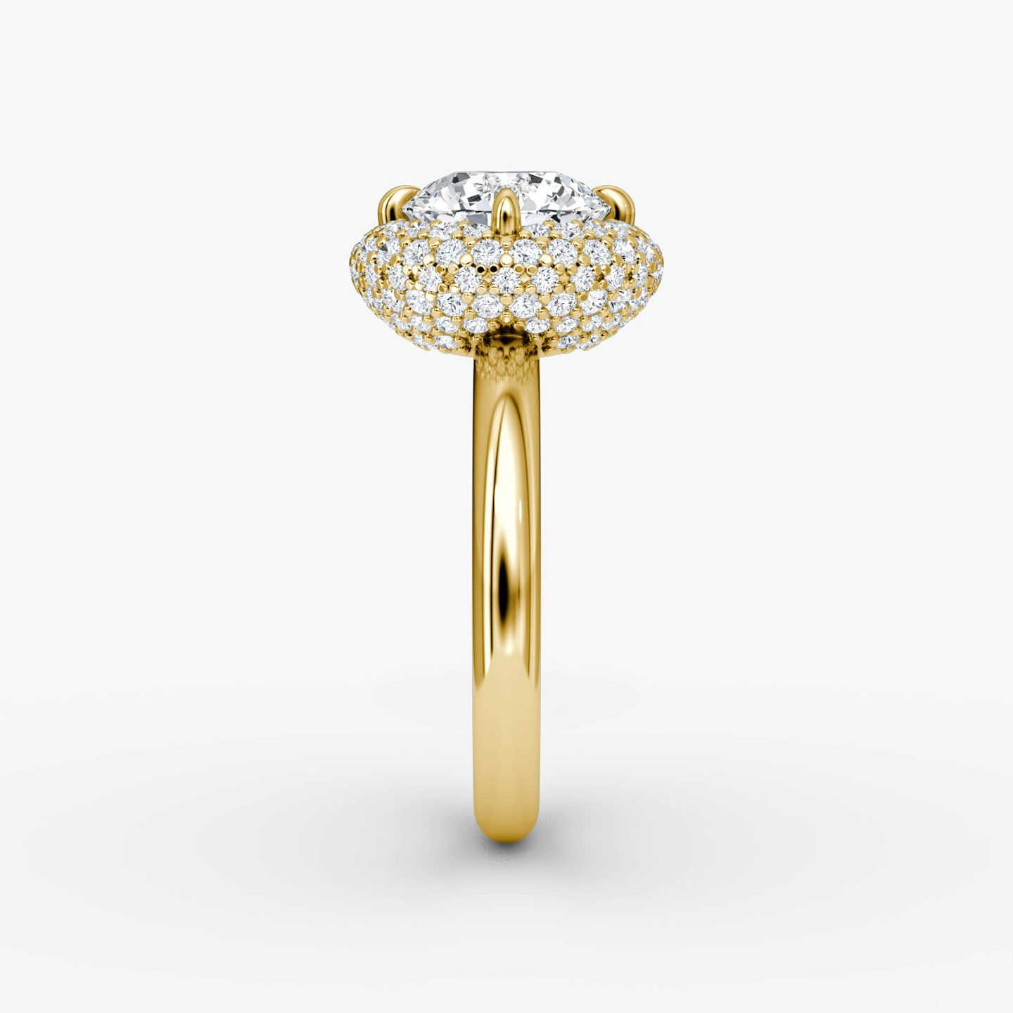 Anillo de compromiso Pavé Bombée | Brillante | 18k | Oro amarillo | bandAccent: Simple | caratWeight: other | diamondOrientation: vertical
