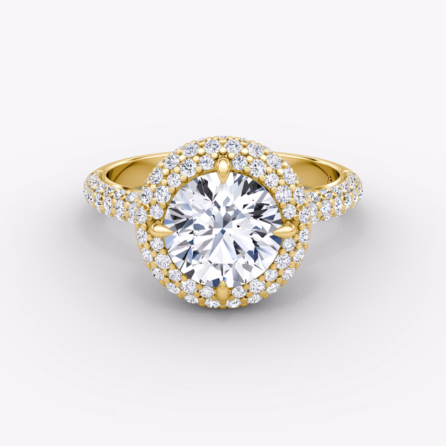 The Pavé Bombée Round Brilliant | Yellow Gold