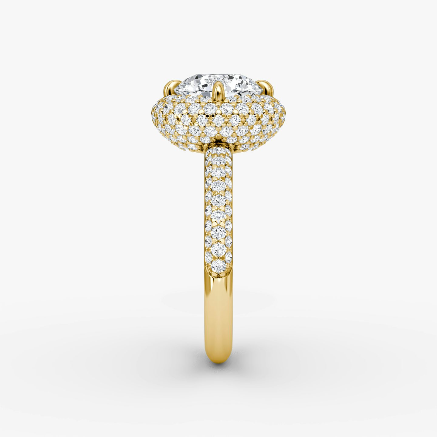 Anillo de compromiso Pavé Bombée | Brillante | 18k | Oro amarillo | bandAccent: Pavé | caratWeight: other | diamondOrientation: vertical