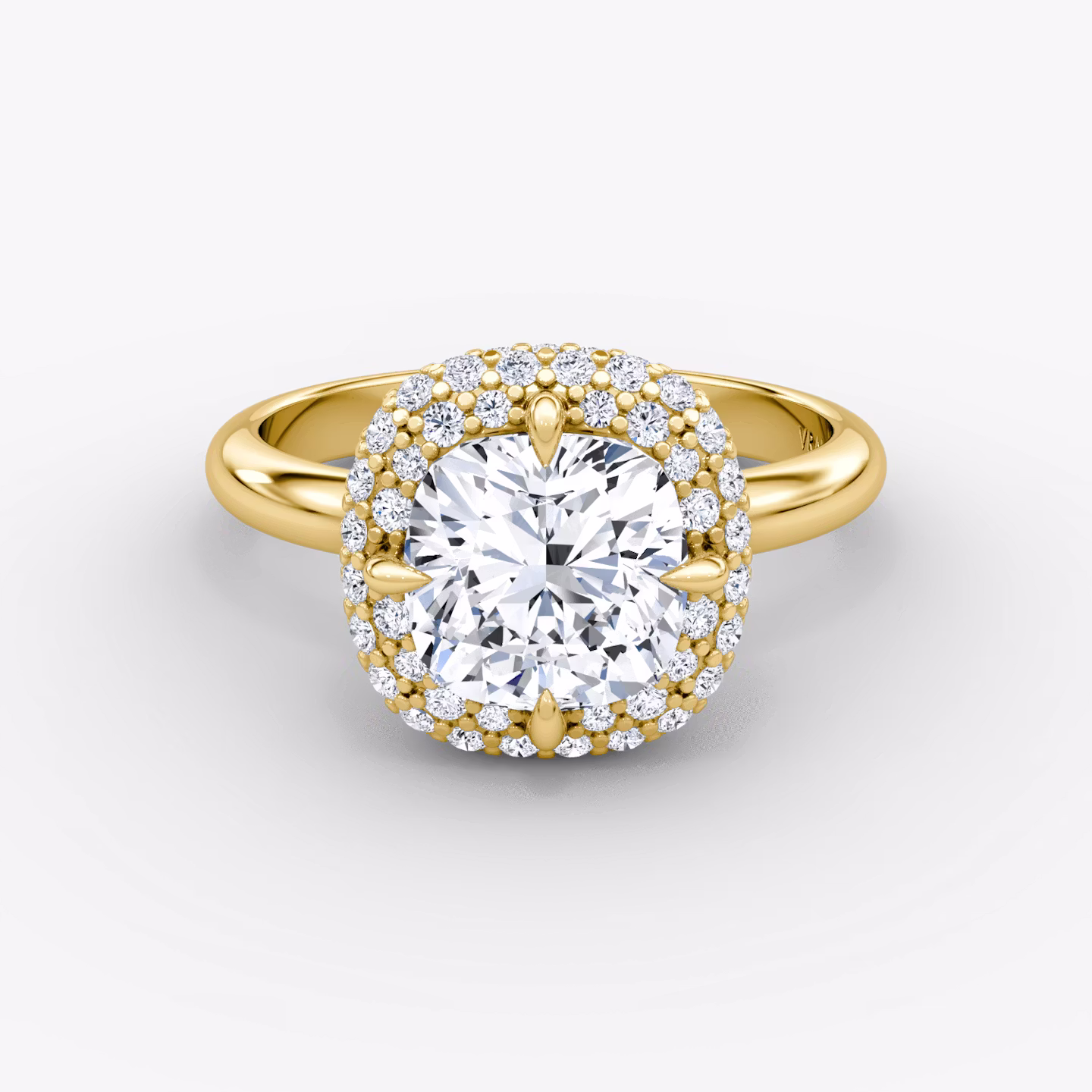 The Pavé Bombée Cushion | Yellow Gold