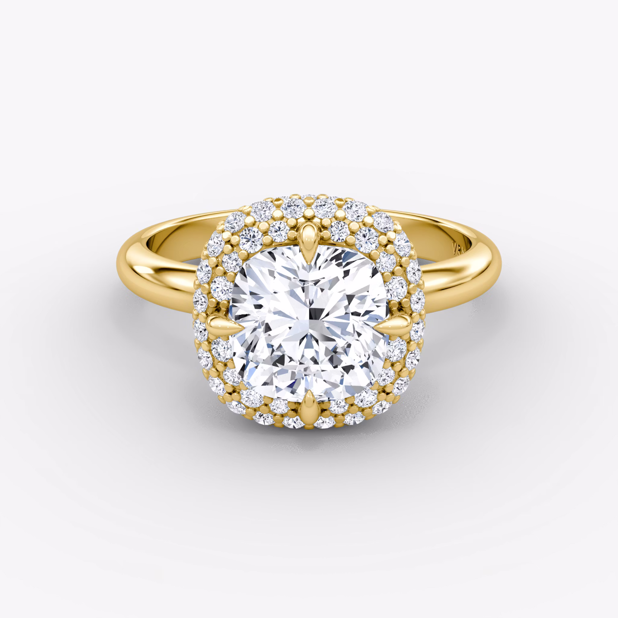 The Pavé Bombée Cushion | Yellow Gold