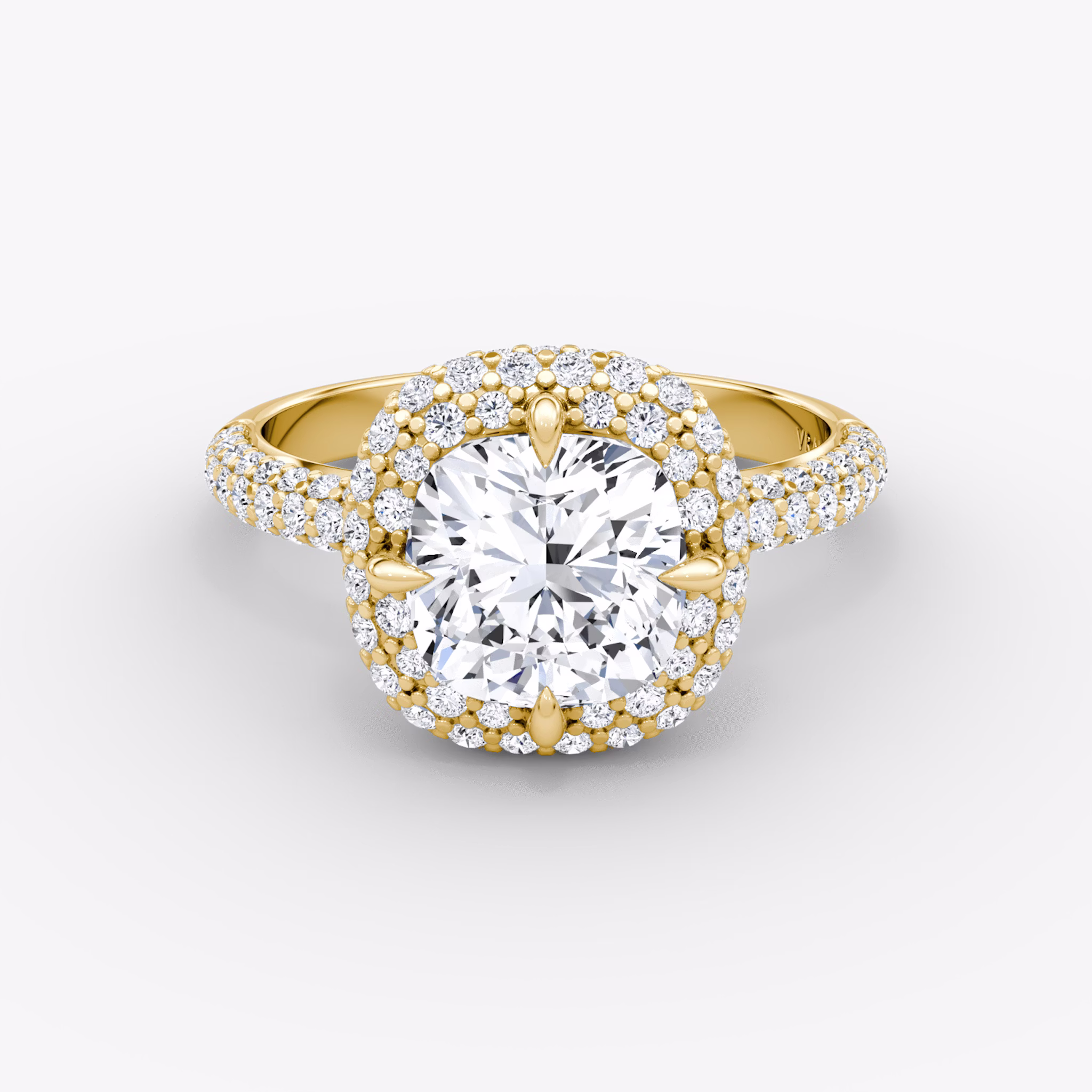 The Pavé Bombée | Cushion | 18k | Yellow Gold | bandAccent: Pavé | diamondOrientation: vertical | caratWeight: other