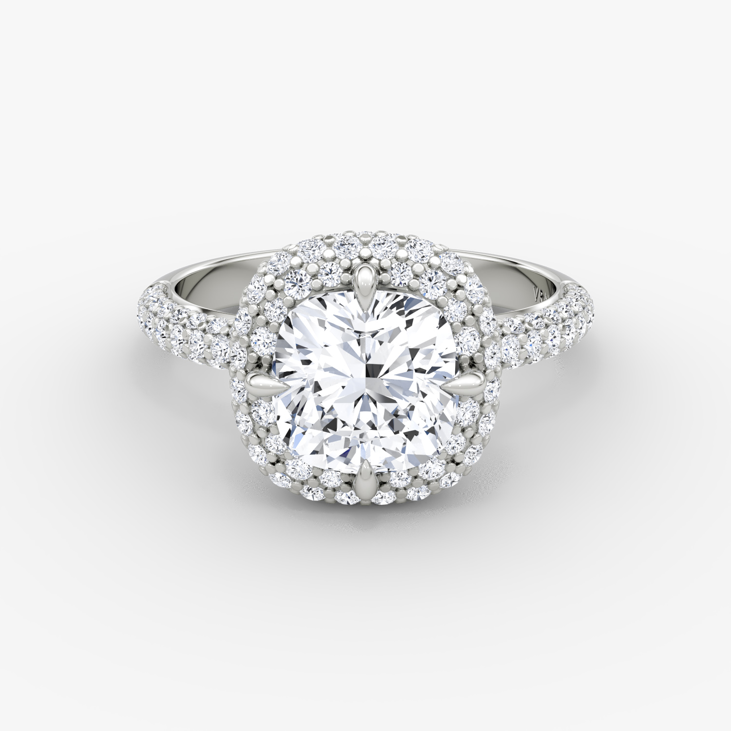 The Pavé Bombée Cushion | Platinum