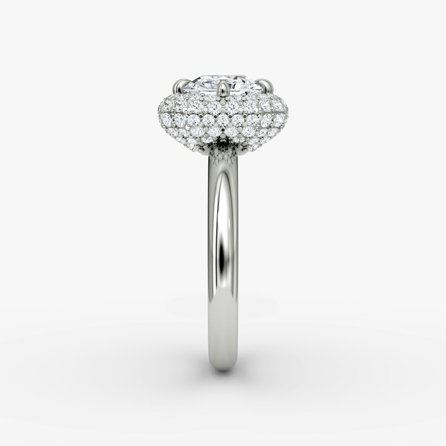 Anillo de compromiso Pavé Bombée | Asscher | Platino | bandAccent: Simple | diamondOrientation: vertical | caratWeight: other