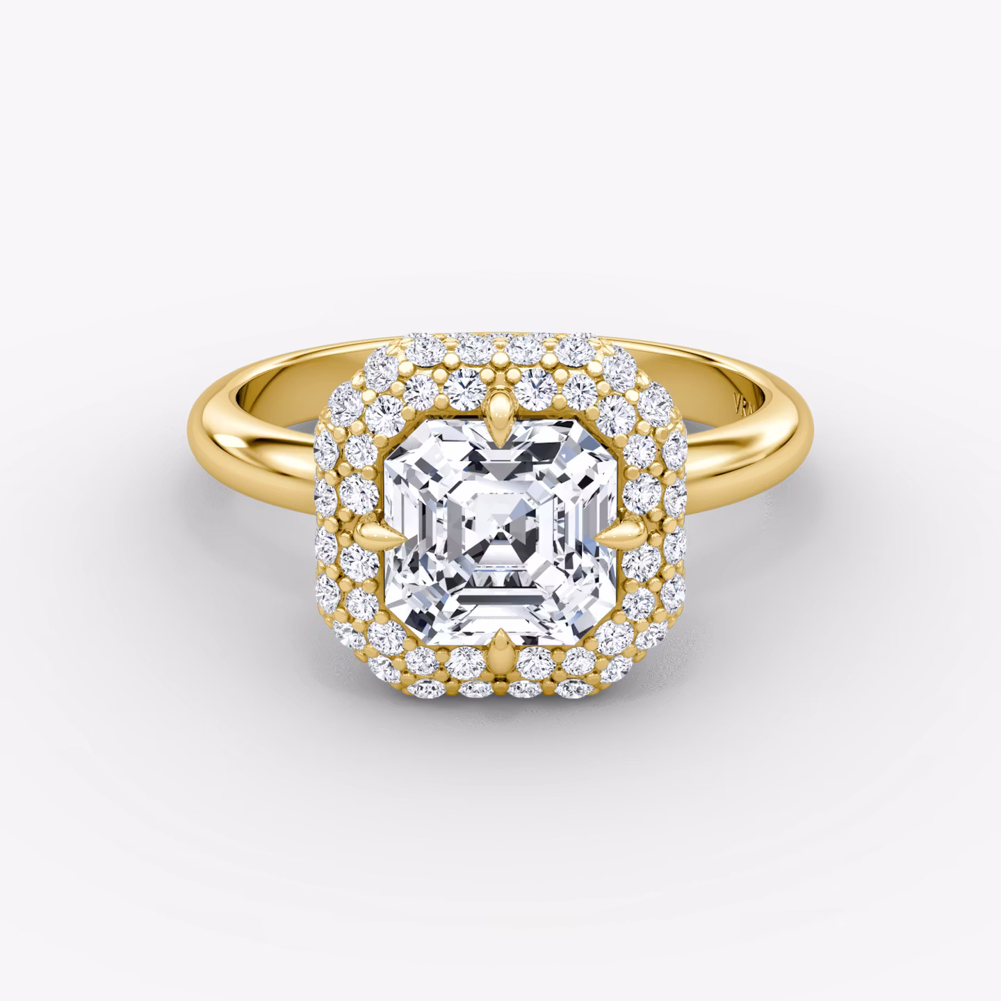 The Pavé Bombée Asscher | Yellow Gold