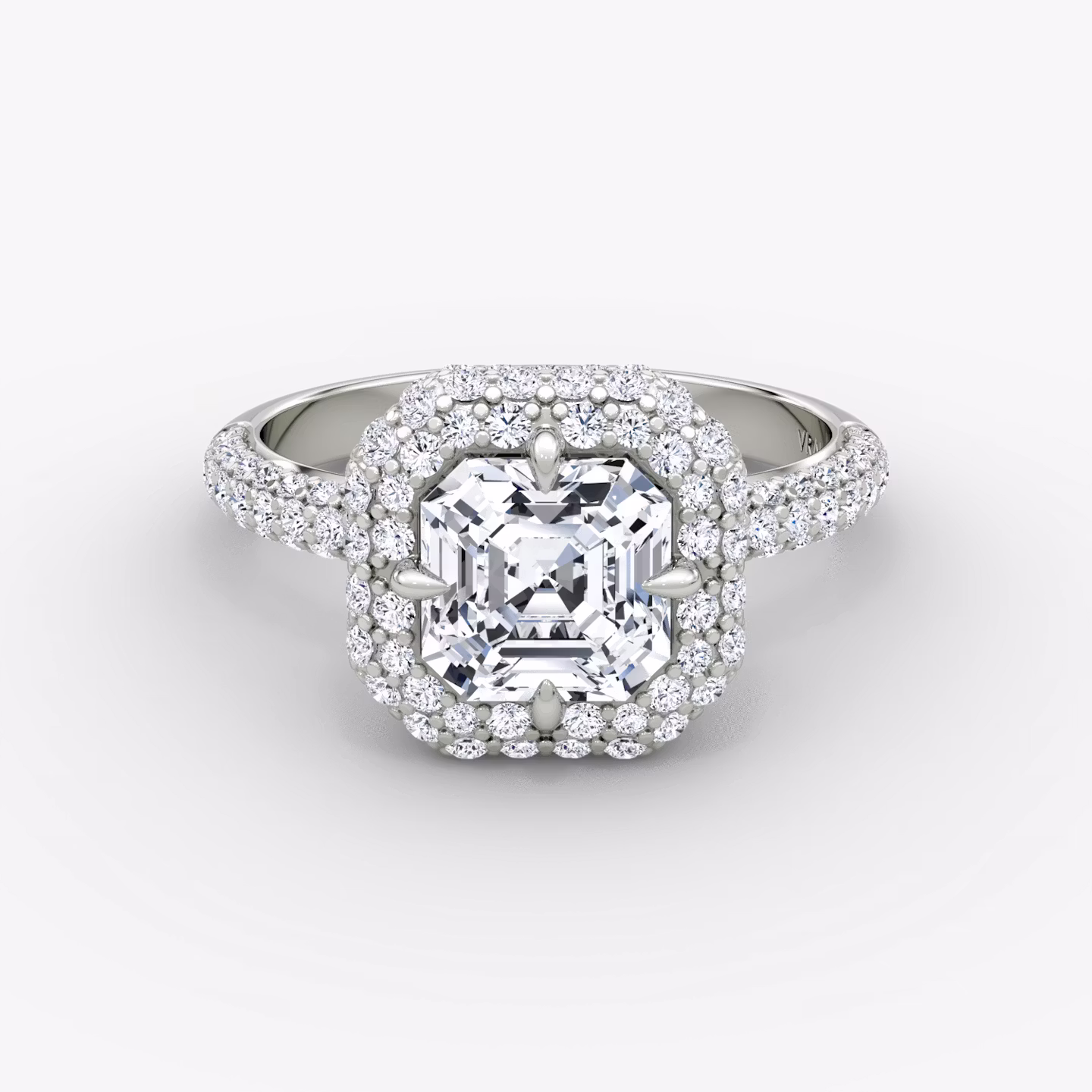 The Pavé Bombée Asscher | White Gold